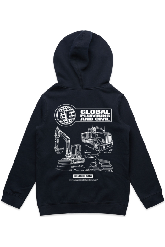 GLOBAL LOGO KIDS SUPPLY NAVY HOOD | CC GLOBAL PLUMBING