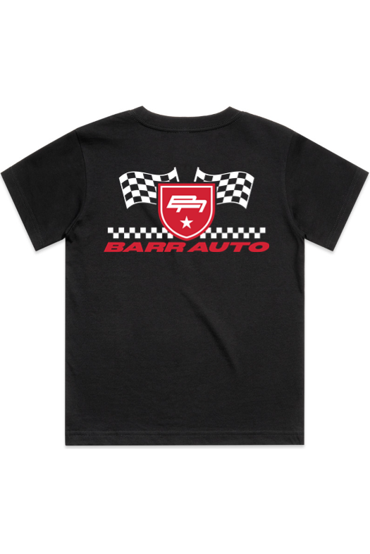 BARR AUTOMOTIVE RACING LOGO KIDS CLASSIC BLACK TEE | BARR AUTOMOTIVE