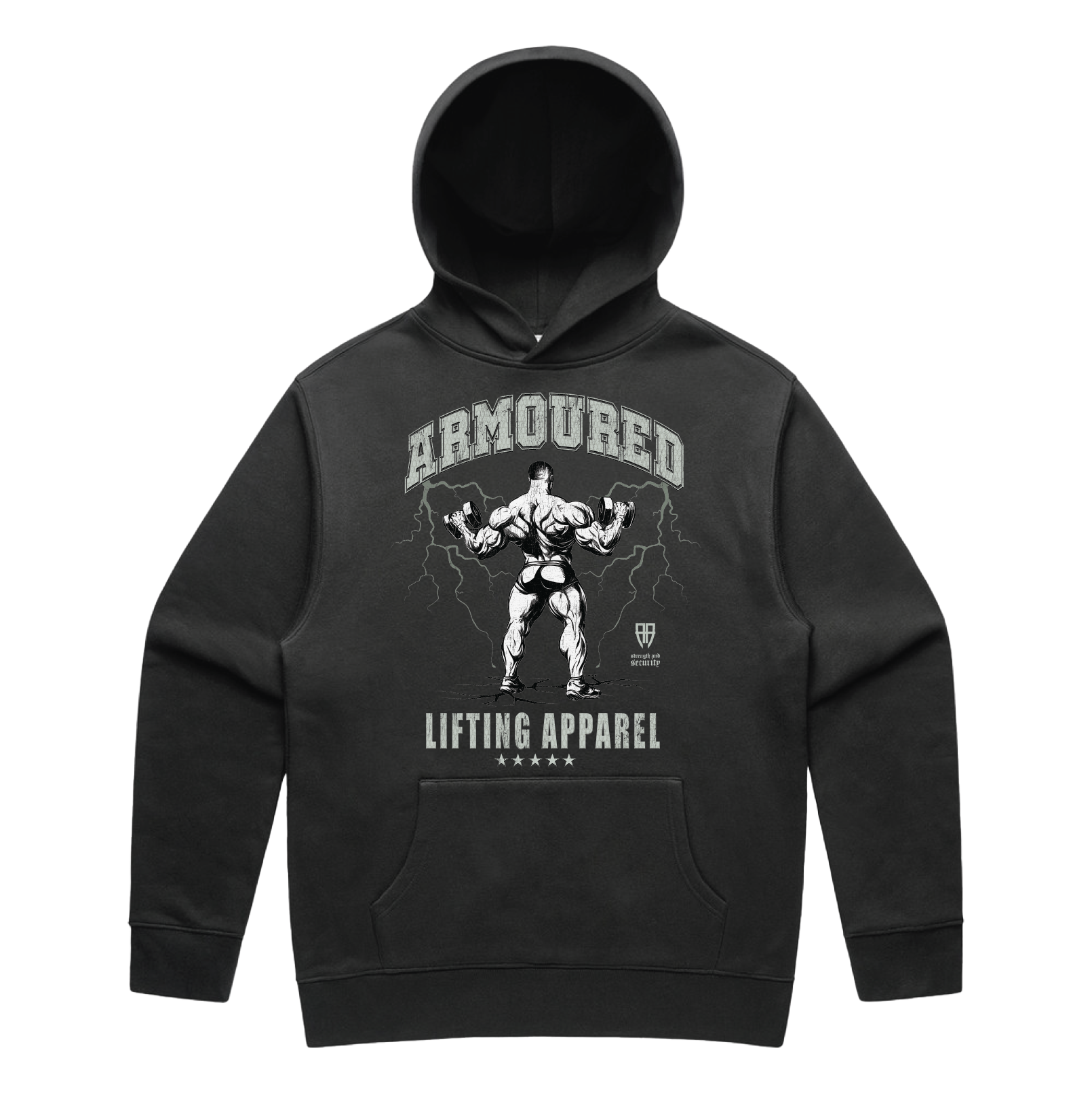 ARMOURED FADED BLACK HOODIE | ARMOURED MERCH