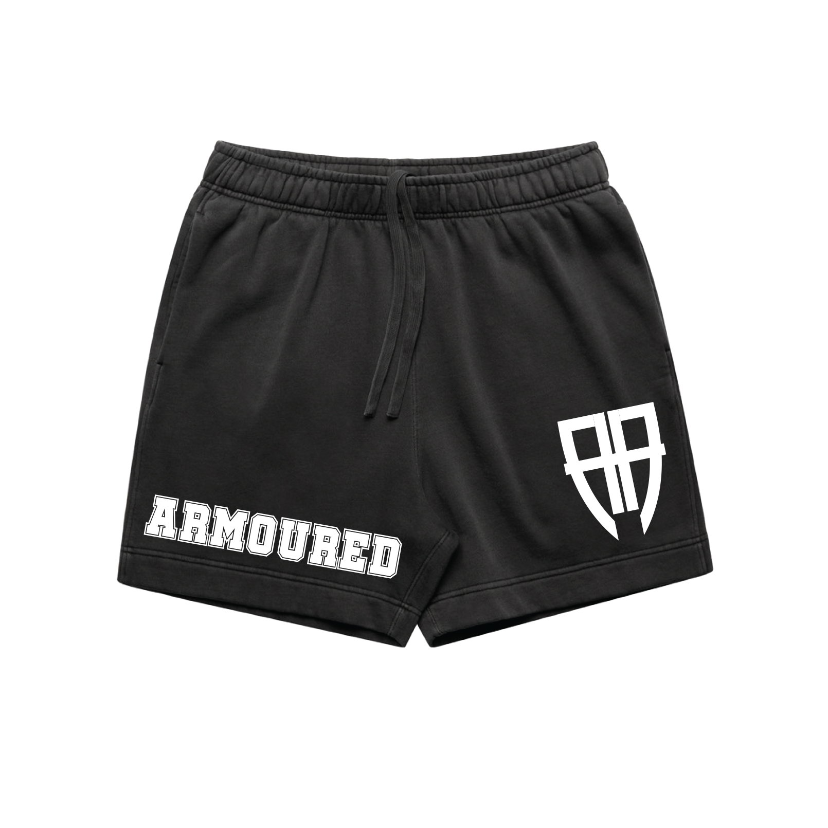 ARMOURED FADED BLACK SHORTS | ARMOURED MERCH