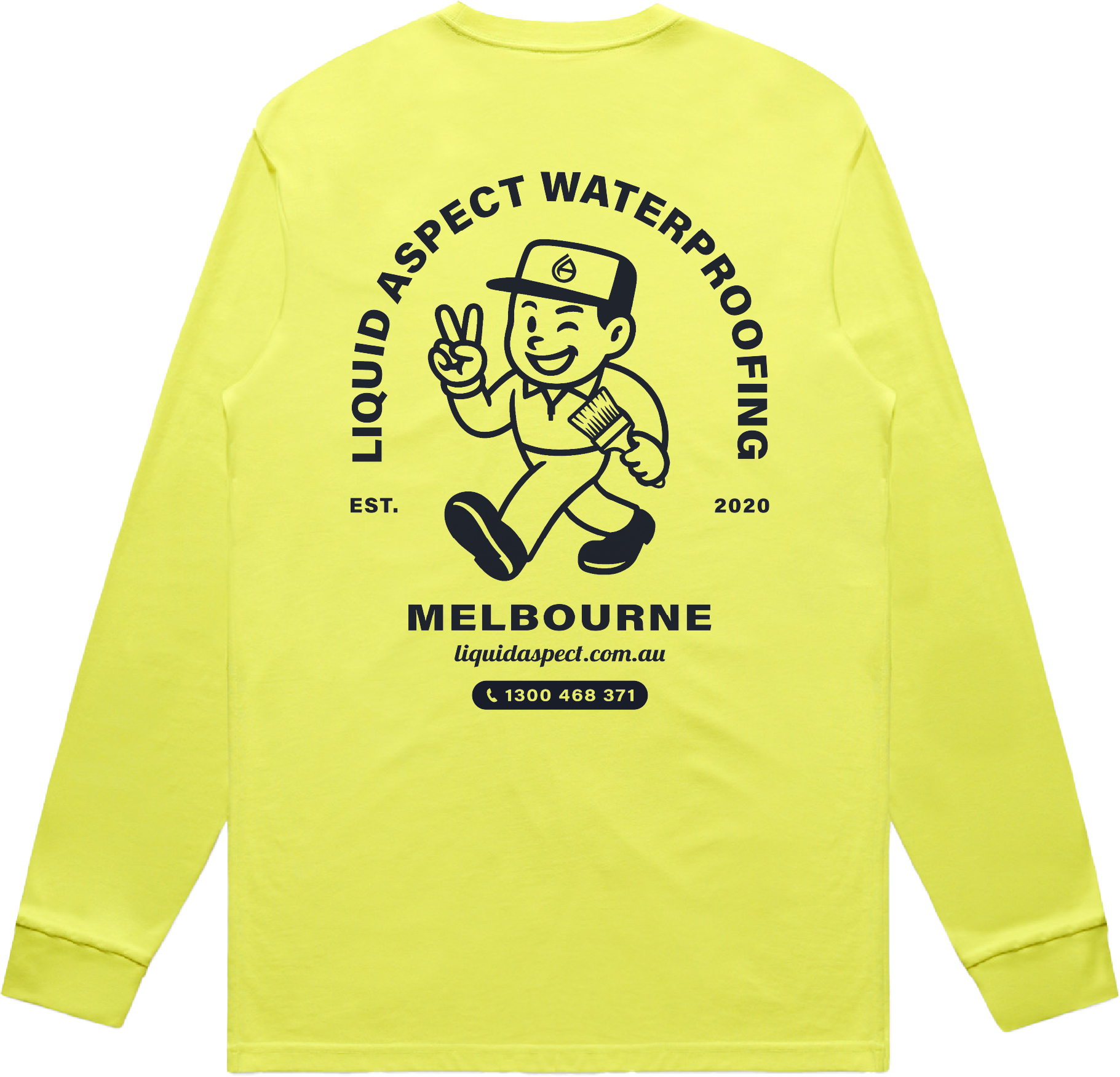 LIQUID ASPECT WATERPROOFING YELLOW BLOCK SAFETY L/S TEE | LIQUID ASPECT