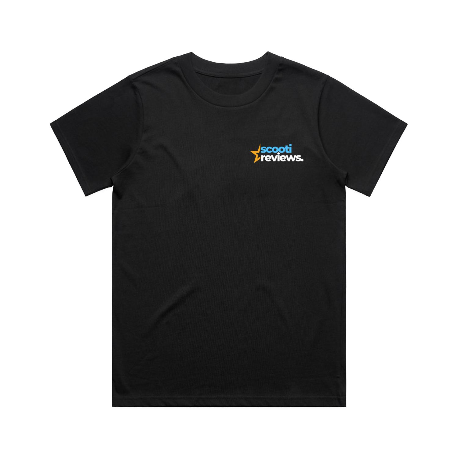 SCOOTI REVIEWS BLUE ROCKET WO'S CLASSIC BLACK TEE | SCOOTI REVIEWS