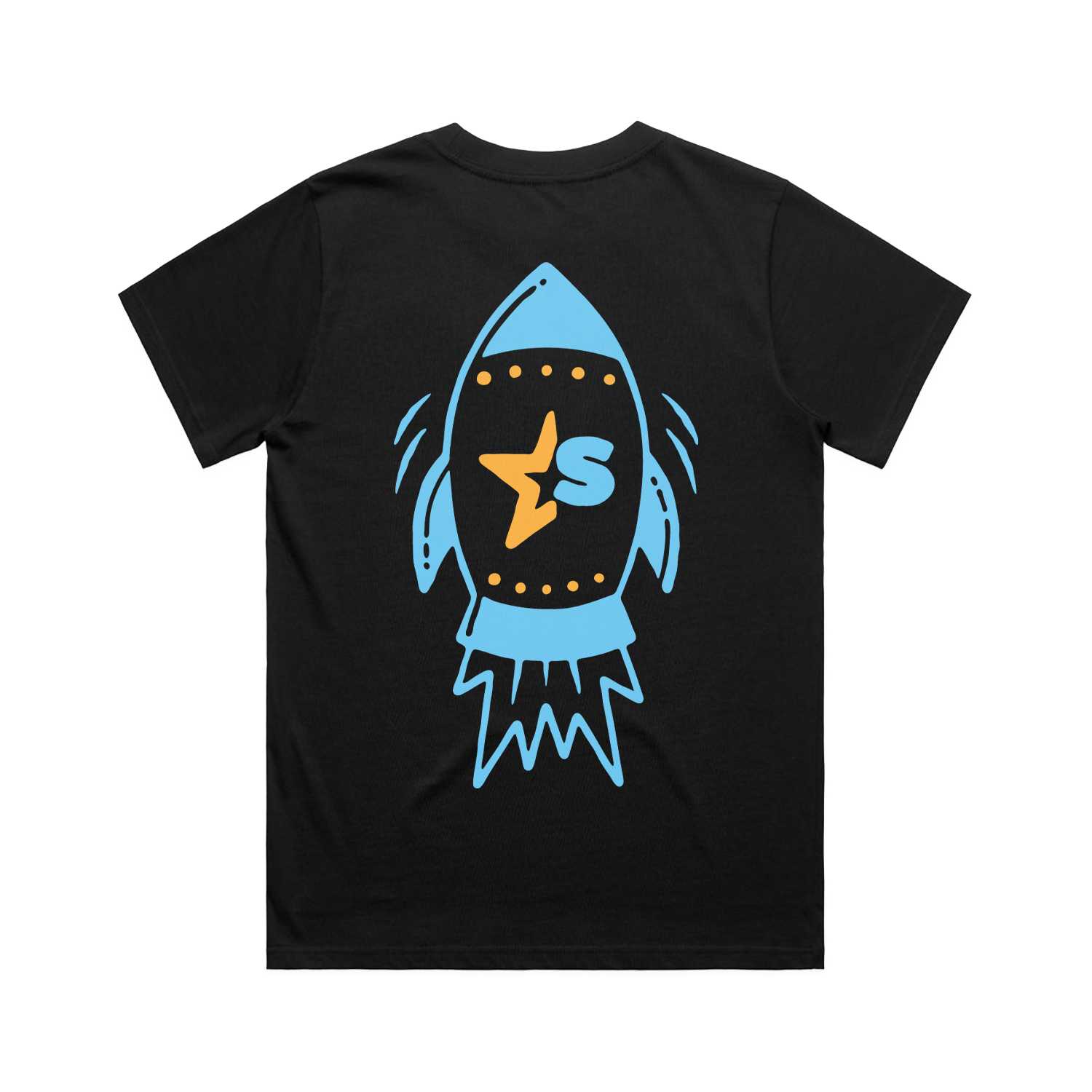 SCOOTI REVIEWS BLUE ROCKET WO'S CLASSIC BLACK TEE | SCOOTI REVIEWS
