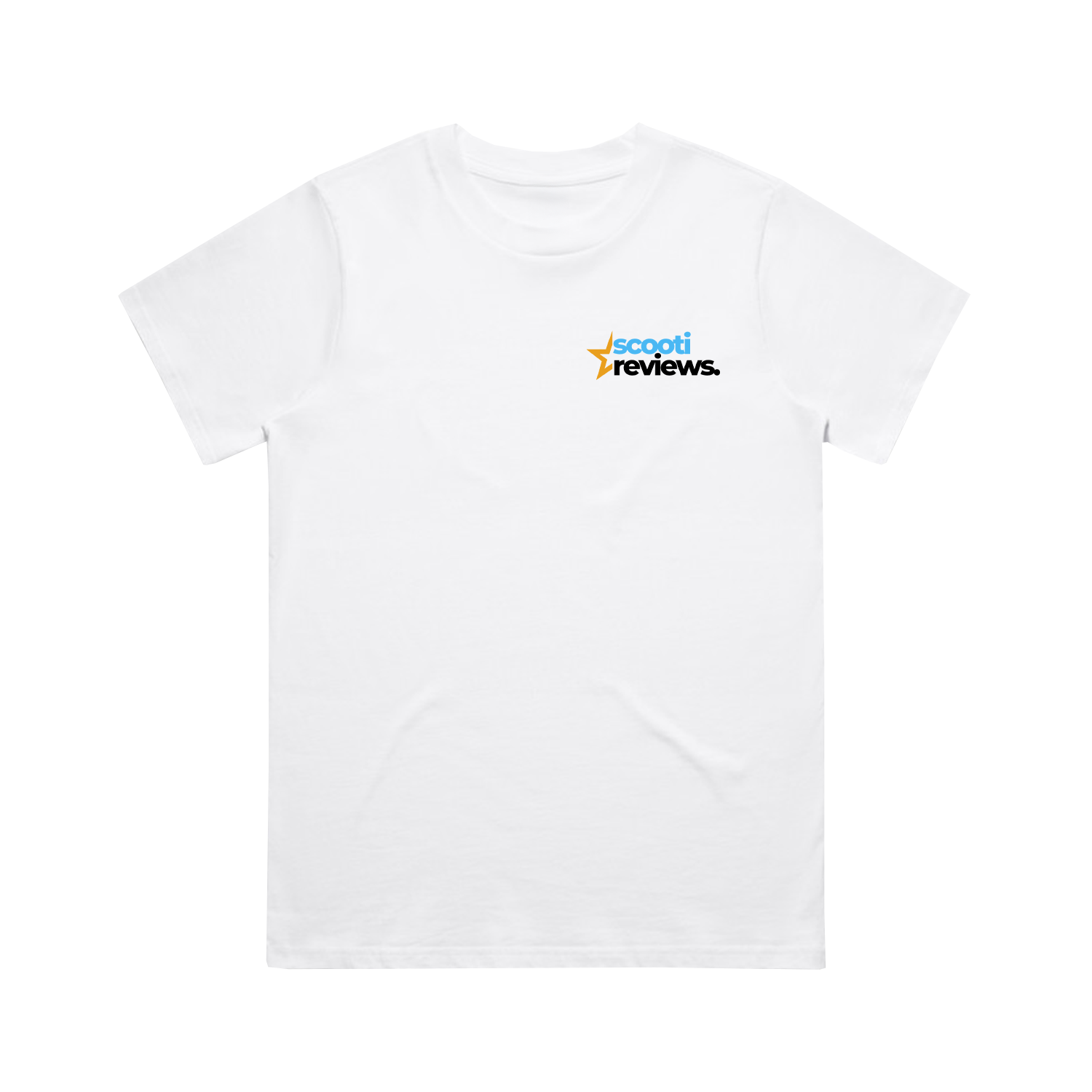 SCOOTI REVIEWS BLUE ROCKET WO'S CLASSIC WHITE TEE | SCOOTI REVIEWS
