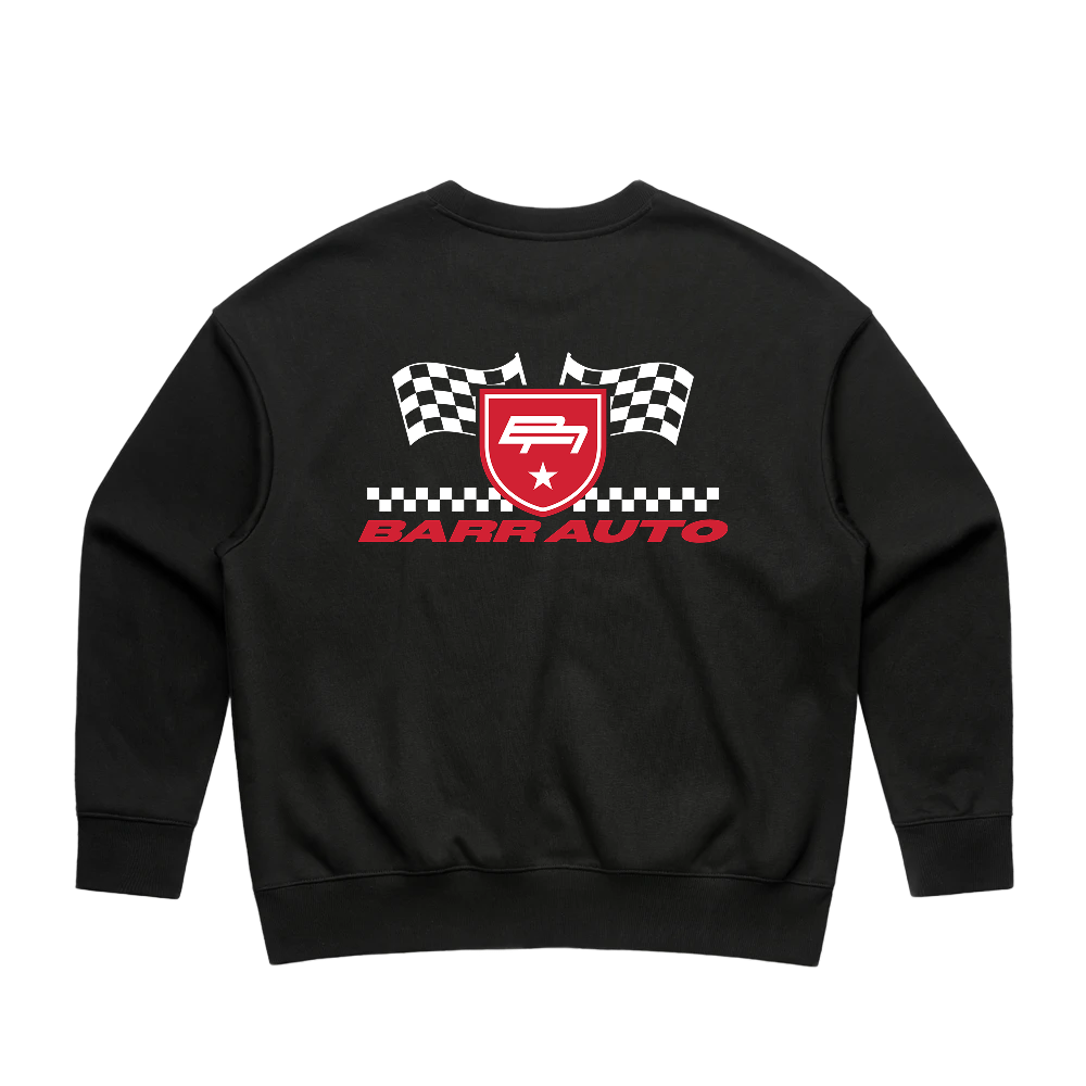 BARR AUTOMOTIVE RACING BLACK WOMENS CREWNECK | BARR AUTOMOTIVE