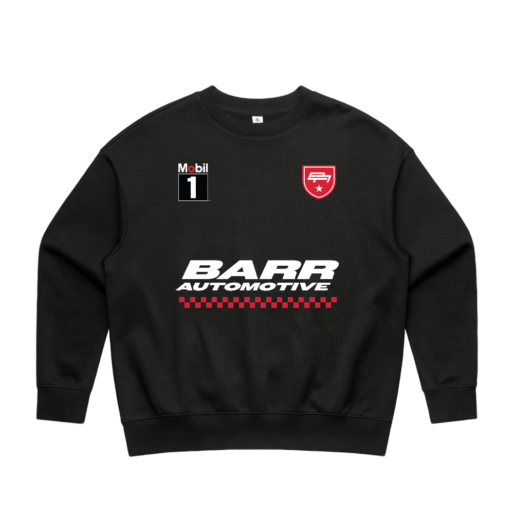 BARR AUTOMOTIVE RACING BLACK WOMENS CREWNECK | BARR AUTOMOTIVE