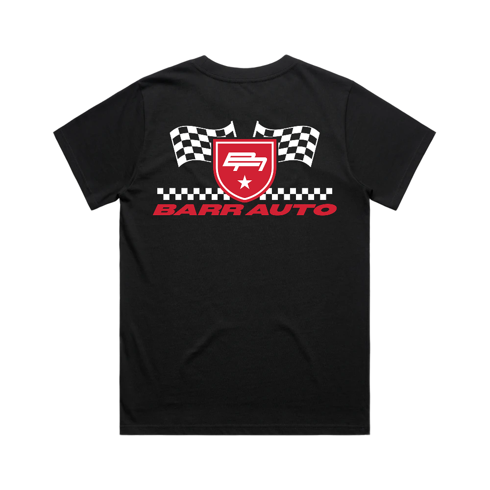 BARR AUTOMOTIVE RACING LOGO WOMEN'S CLASSIC BLACK TEE | BARR AUTOMOTIVE