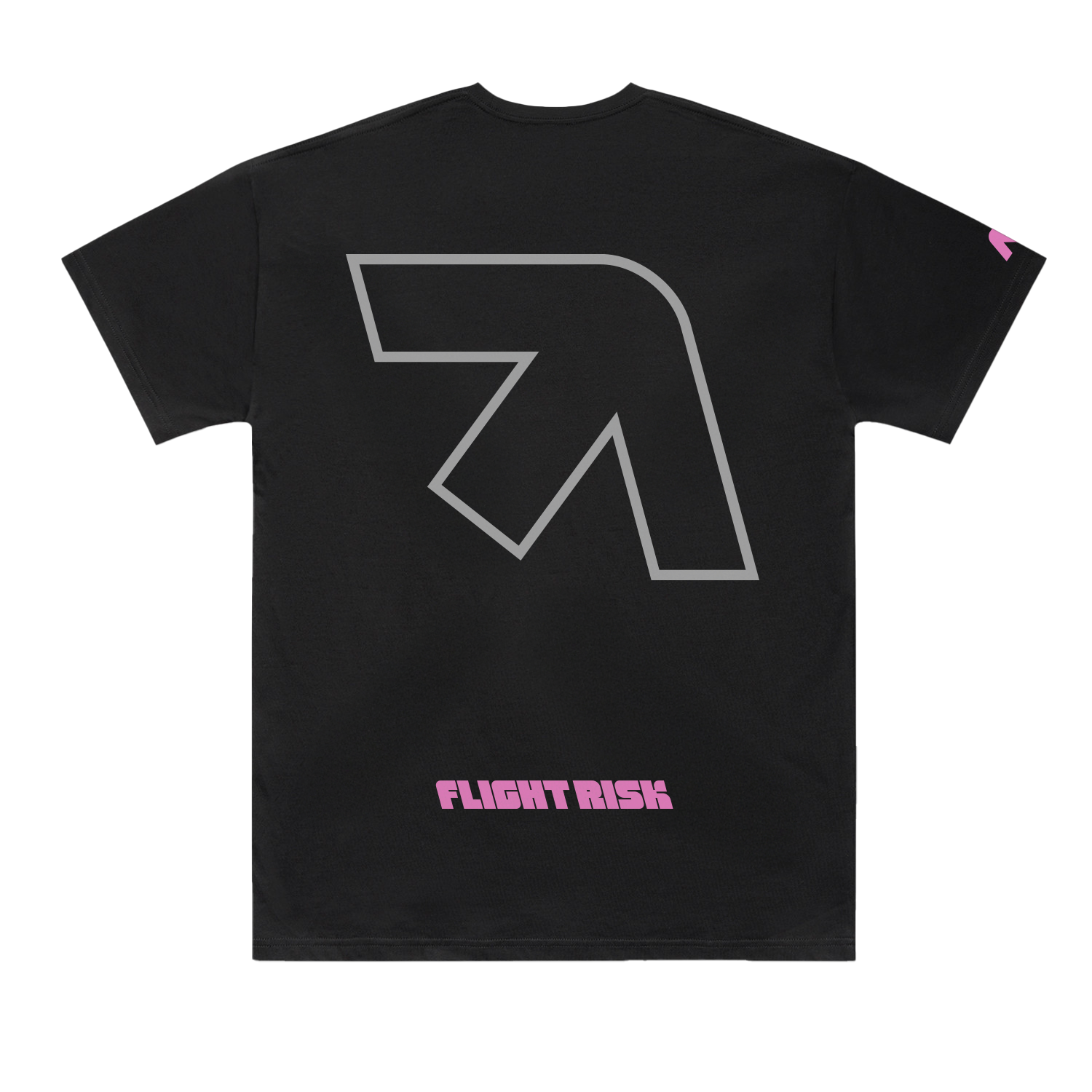 FLIGHT RISK PINK LOGO CLASSIC OVERSIZED BLACK TEE | FLIGHT RISK