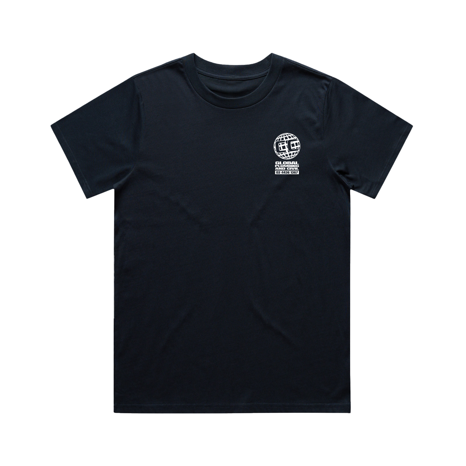 GLOBAL LOGO WOMEN CLASSIC NAVY TEE | CC GLOBAL PLUMBING