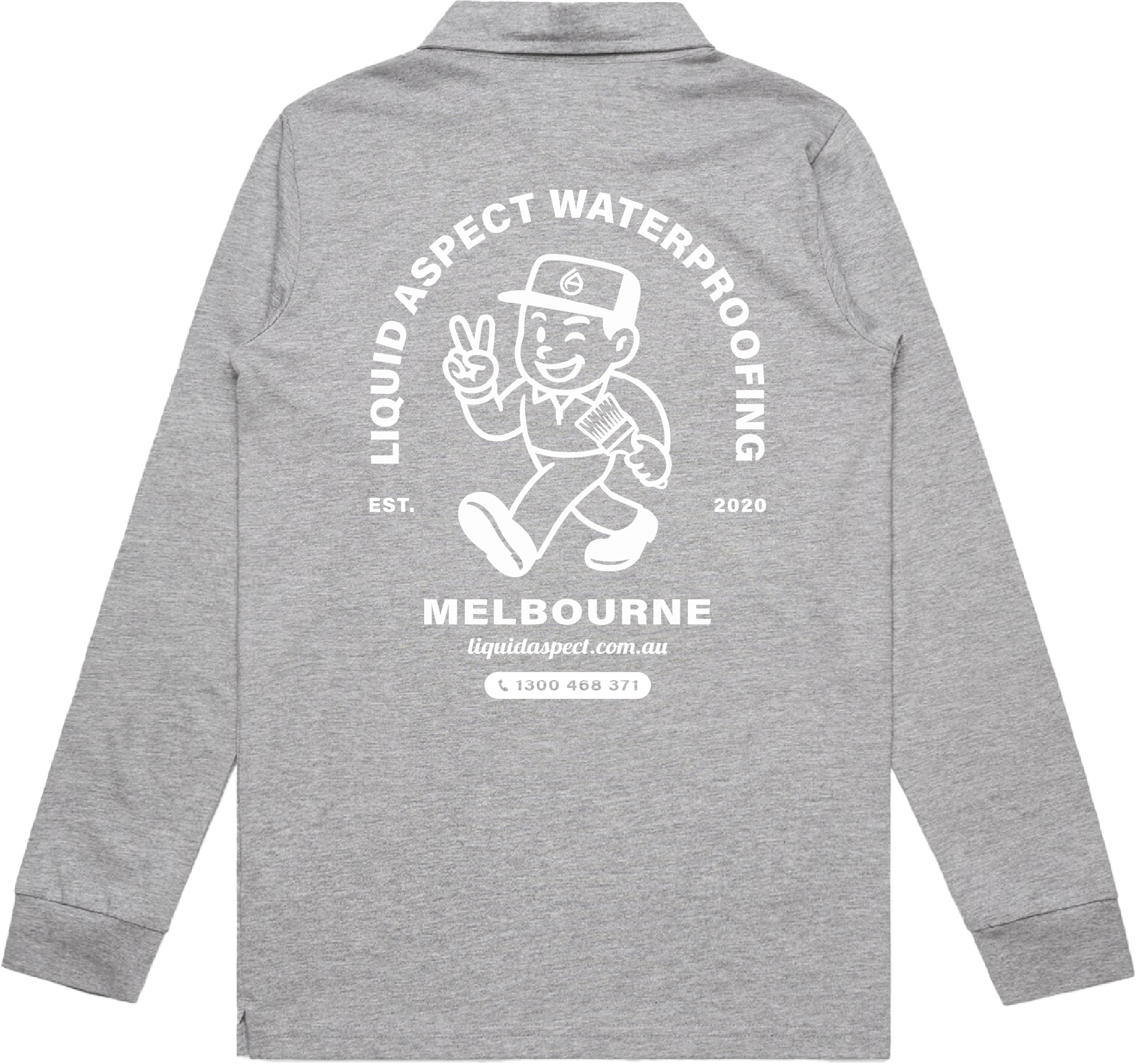 LIQUID ASPECT WATERPROOFING GREY MARLE CHAD POLO L/S | LIQUID ASPECT