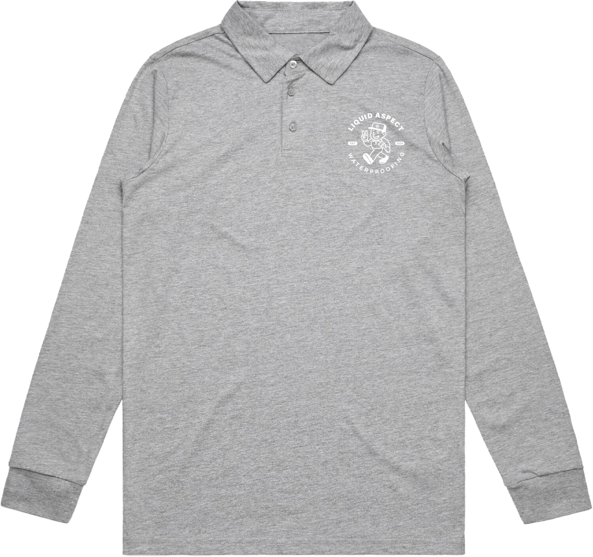 LIQUID ASPECT WATERPROOFING GREY MARLE CHAD POLO L/S | LIQUID ASPECT