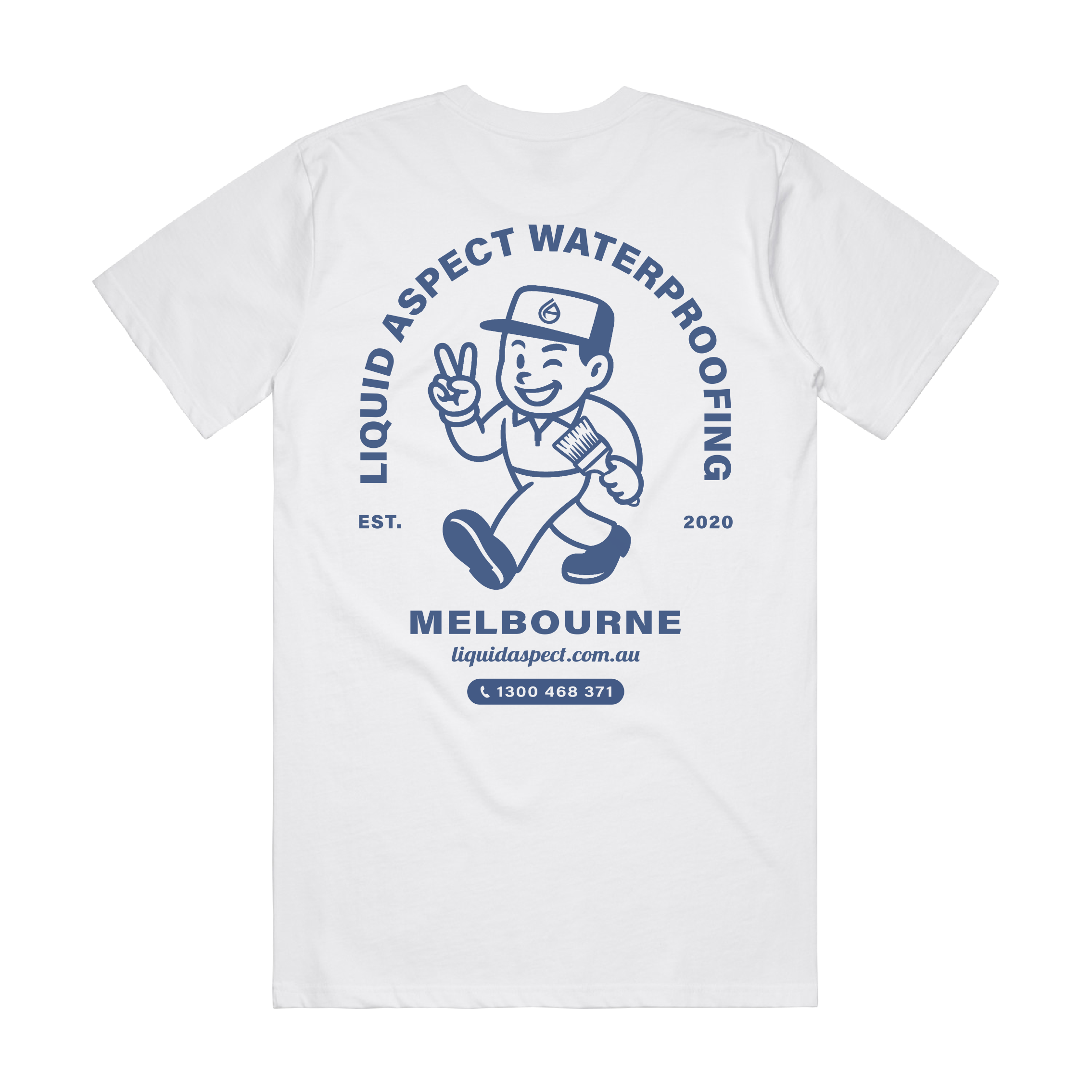 LIQUID ASPECT WATERPROOFING CHARACTER CLASSIC WHITE TEE | LIQUID ASPECT WATERPROOFING