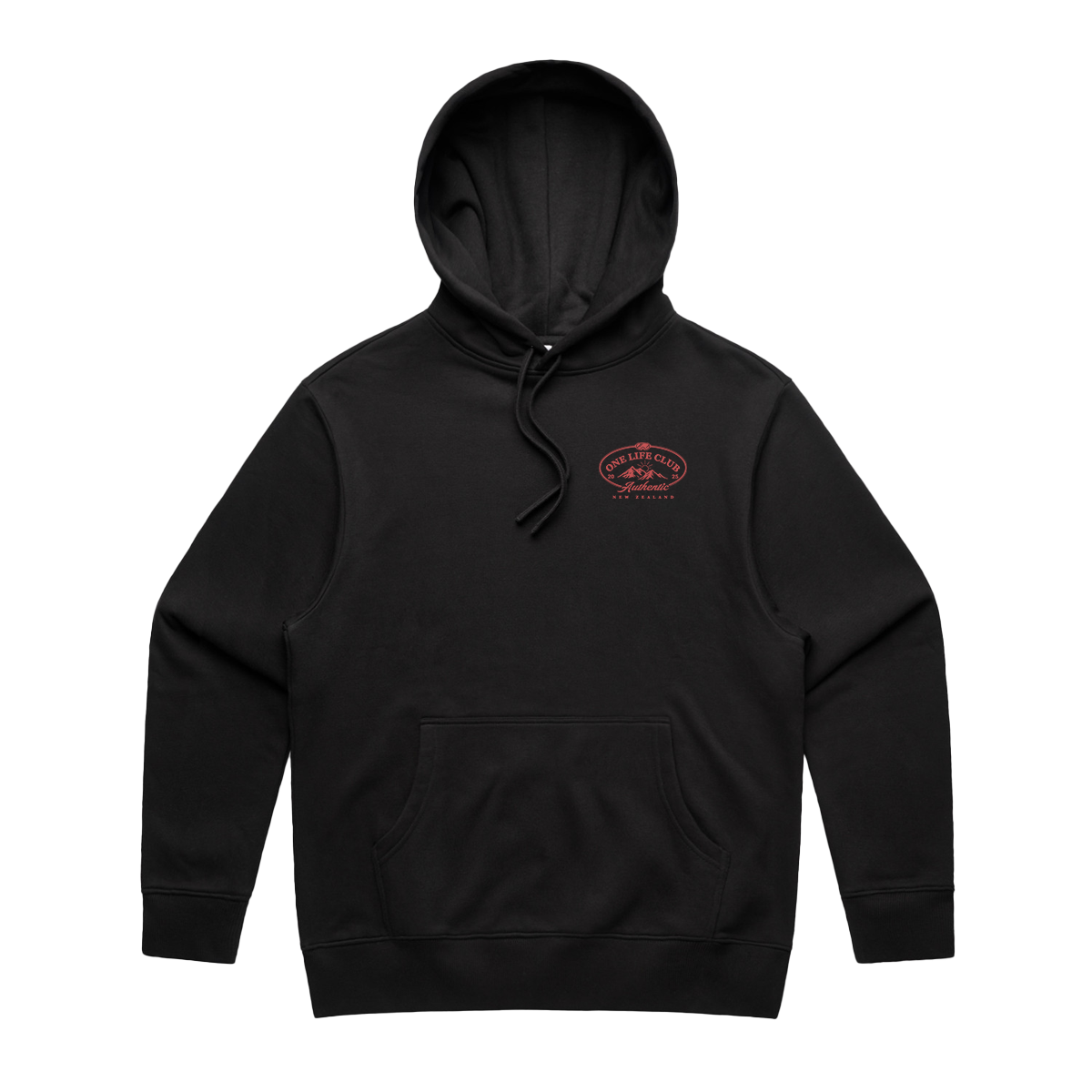 OLC NEW ZEALAND SUMMIT 2025 HEAVY BLACK HOOD | ONE LIFE CLUB