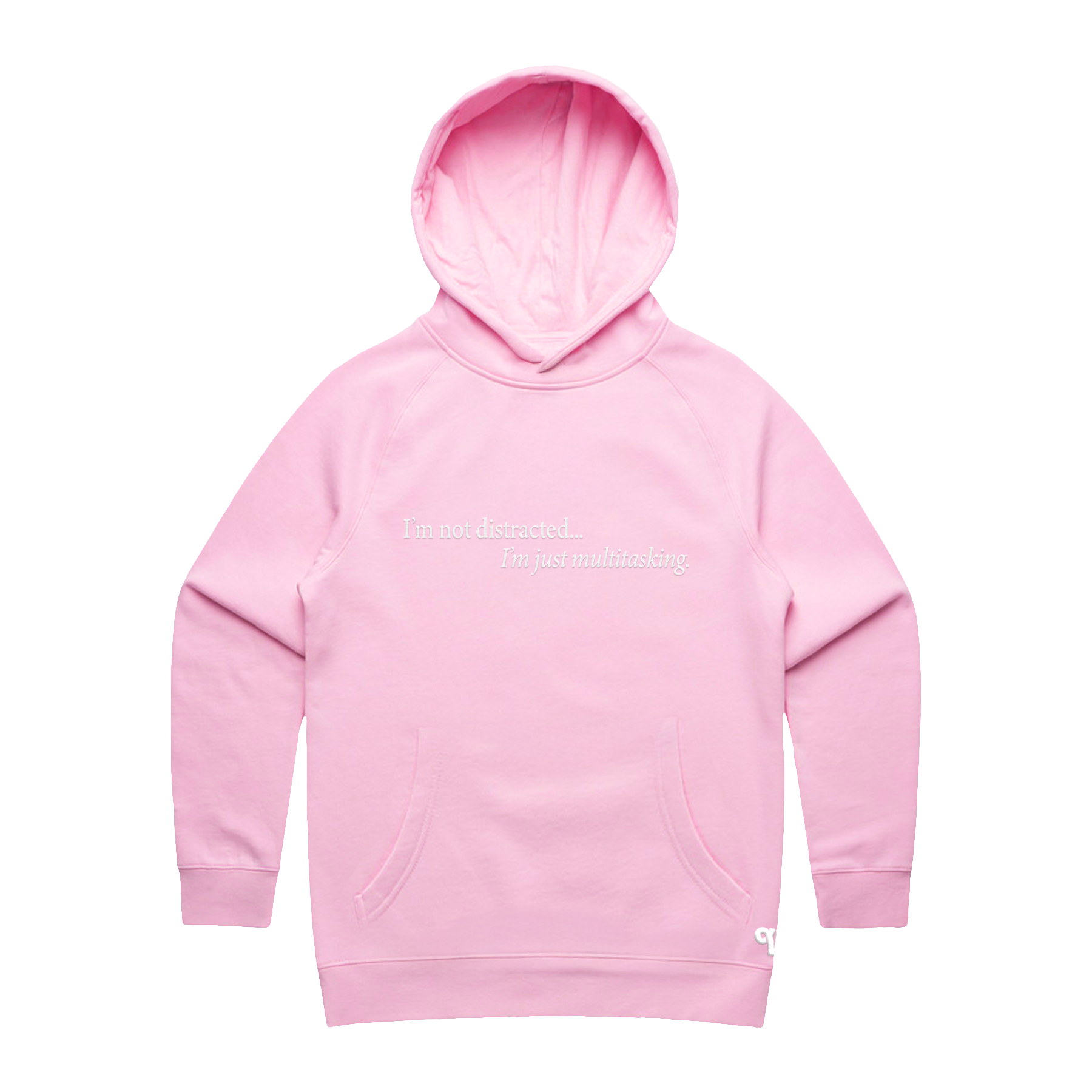 I'M NOT DISTRACTED PINK HOODIE | VOOMIE