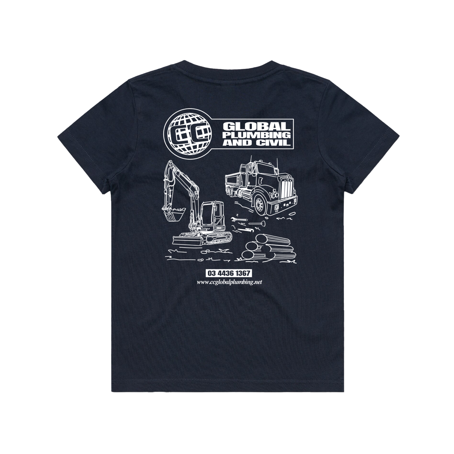 GLOBAL LOGO KIDS STAPLE NAVY TEE | CC GLOBAL PLUMBING
