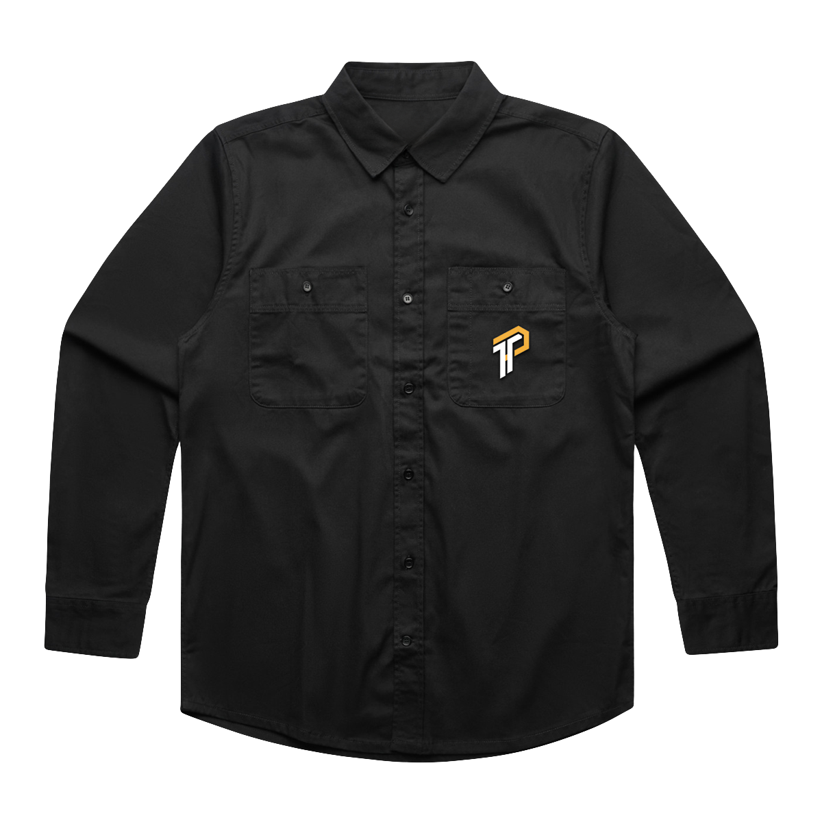 WORKWEAR BLACK EMBROIDERED WORK SHIRT | TRADIES PLACE