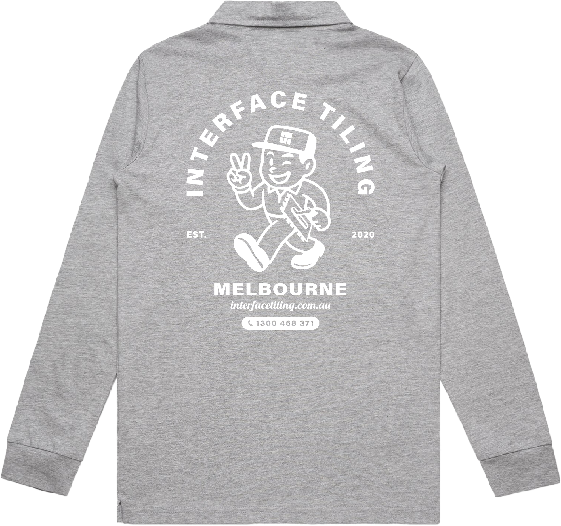 INTERFACE TILING GREY MARLE CHAD POLO L/S | INTERFACE TILING