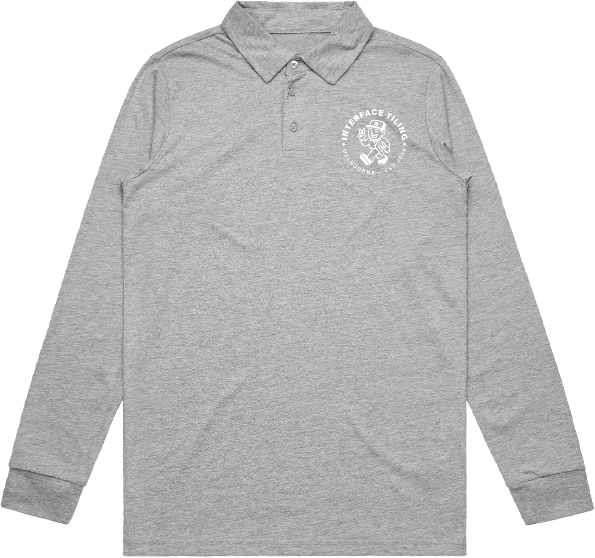 INTERFACE TILING GREY MARLE CHAD POLO L/S | INTERFACE TILING