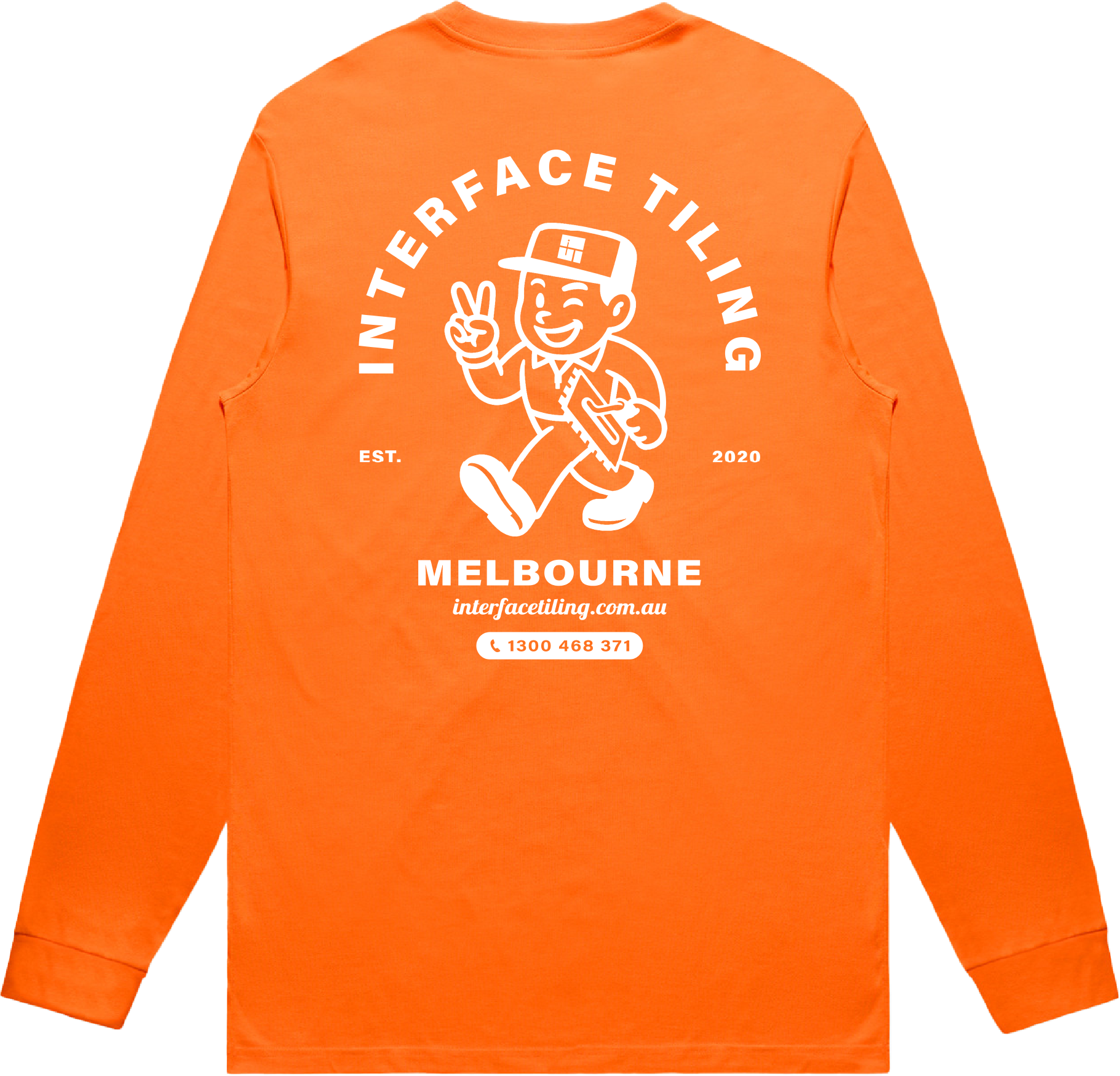 INTERFACE TILING ORANGE BLOCK SAFETY L/S TEE | INTERFACE TILING