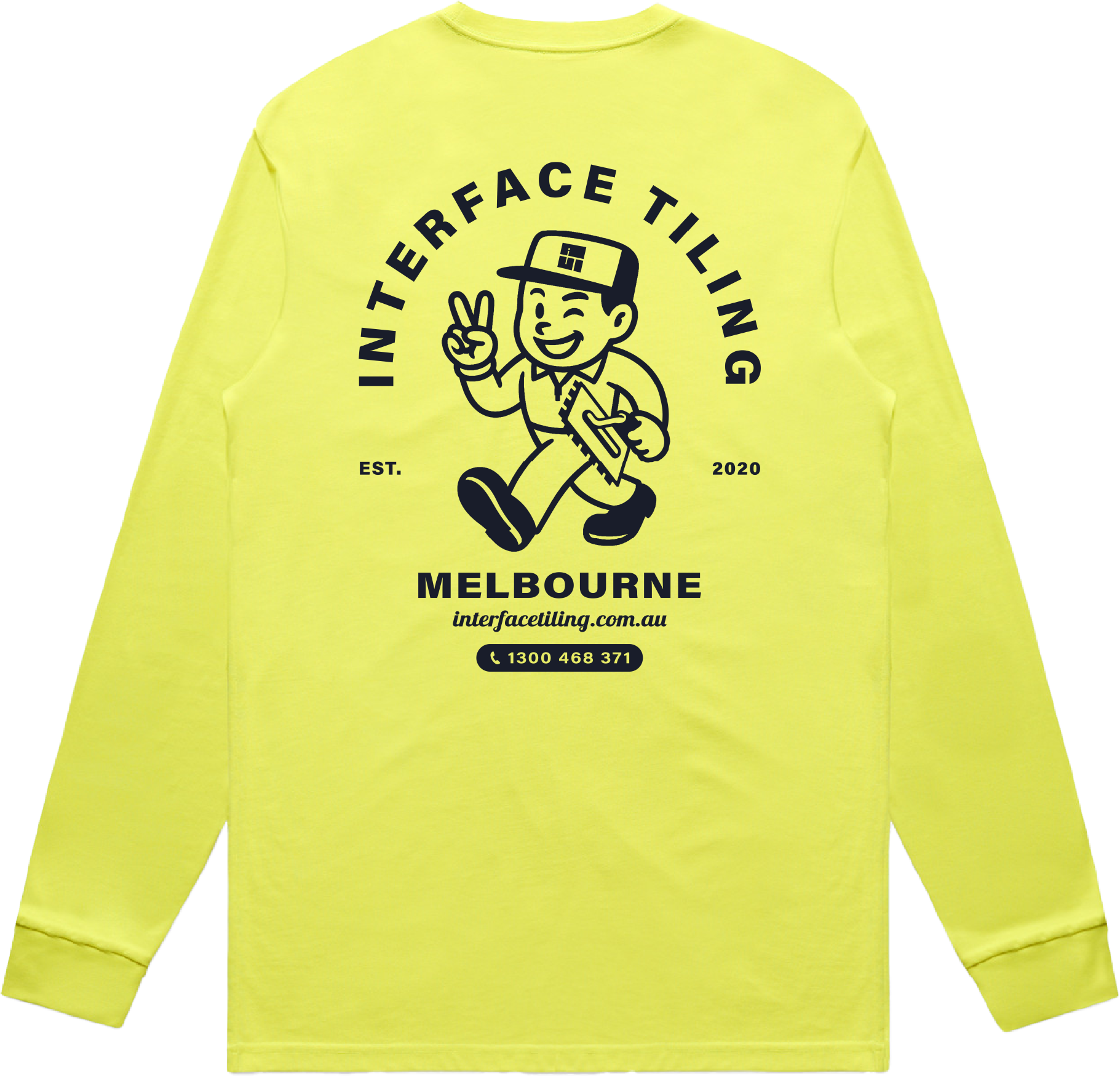 INTERFACE TILING YELLOW BLOCK SAFETY L/S TEE | INTERFACE TILING