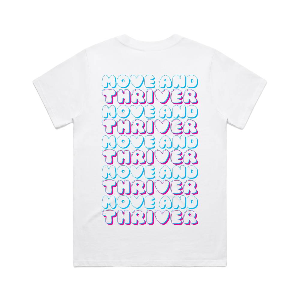 MOVE AND THRIVER LOGO WOMENS CLASSIC WHITE TEE | MOVE&