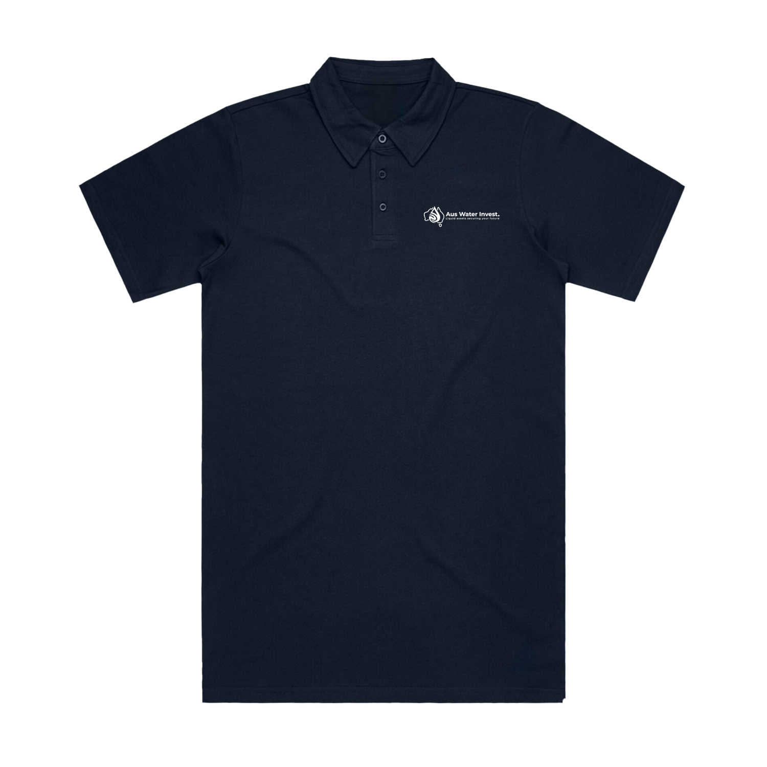 AUS WATER LOGO NAVY CHAD POLO | AUS WATER INVEST