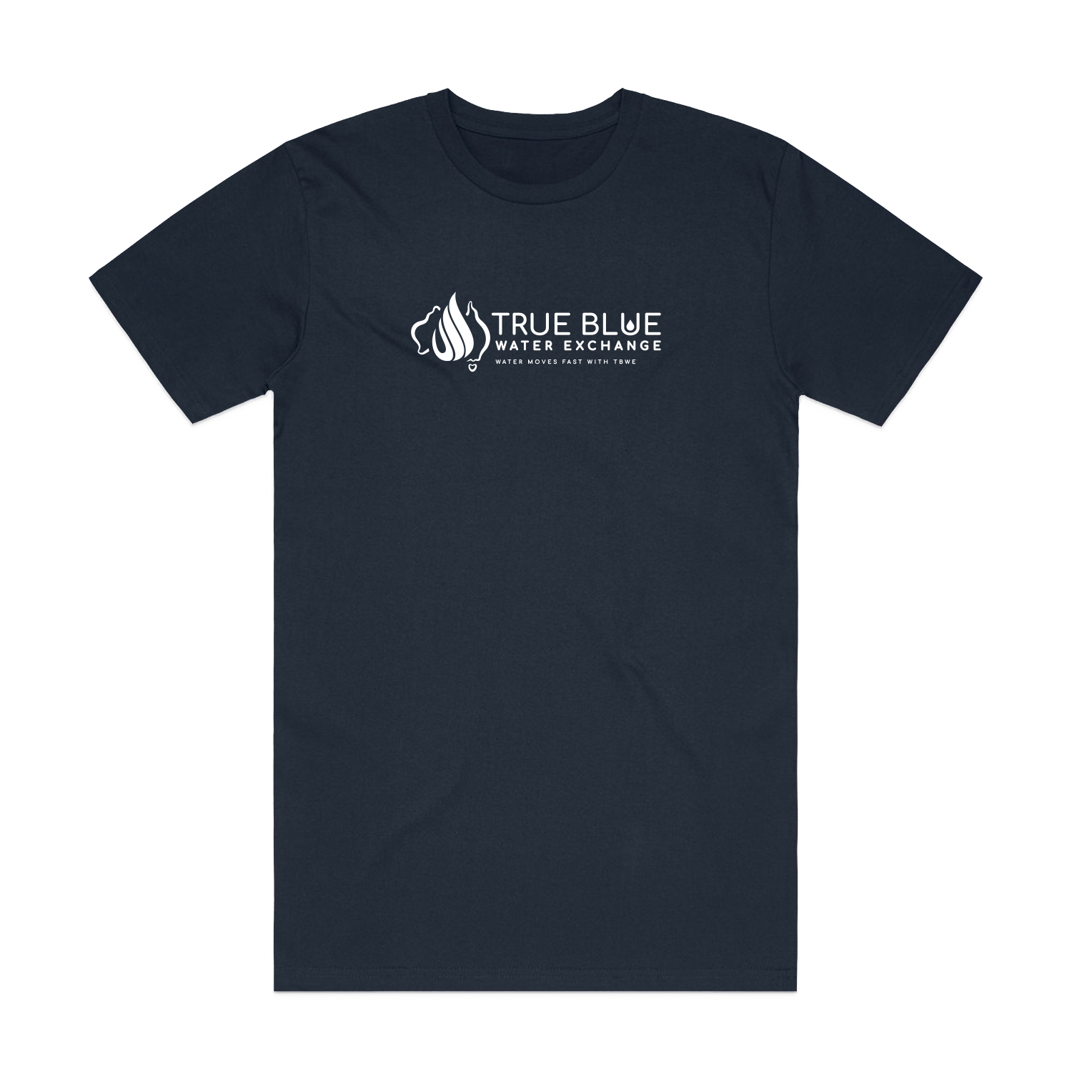 TRUE BLUE LOGO NAVY BLOCK TEE | TRUE BLUE WATER