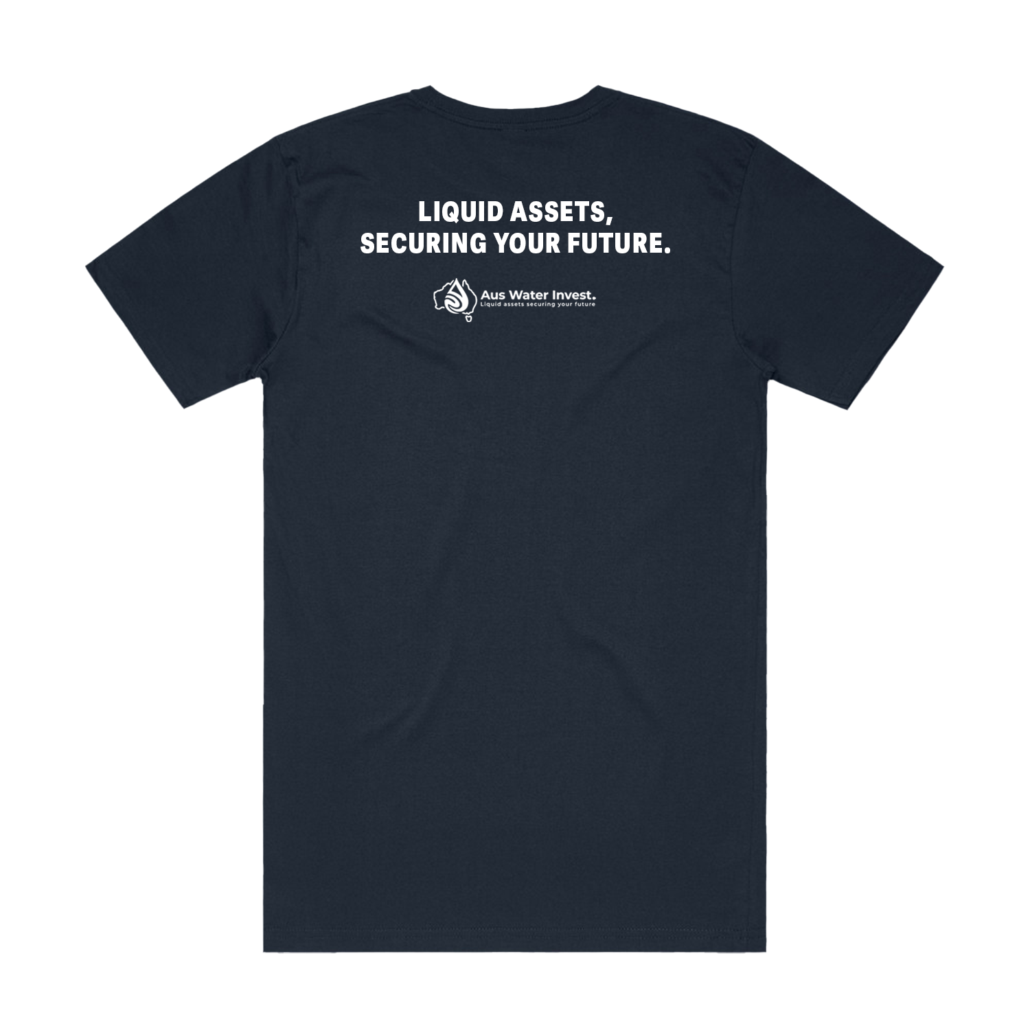 AUS WATER LOGO NAVY BLOCK TEE | AUS WATER INVEST