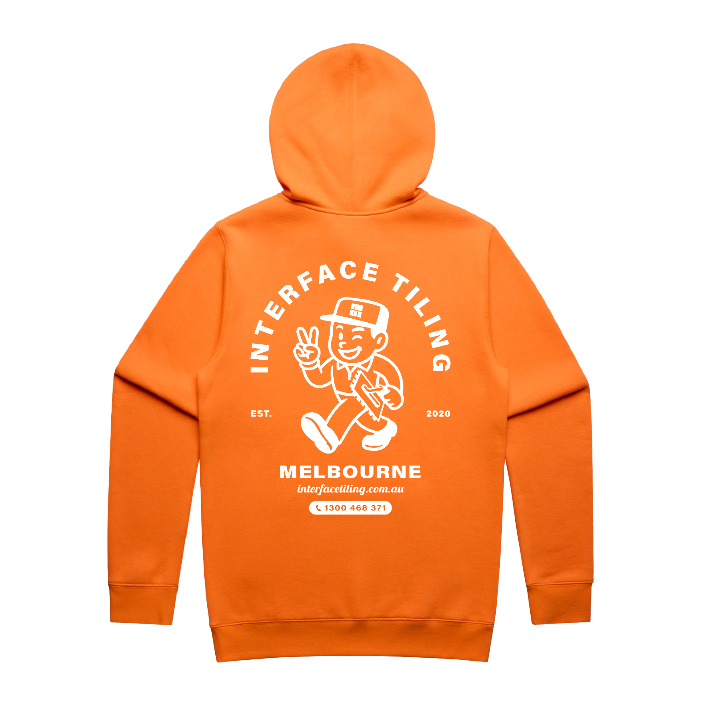 INTERFACE TILING ARCH PRINT ORANGE STENCIL SAFETY HOODIE | INTERFACE TILING