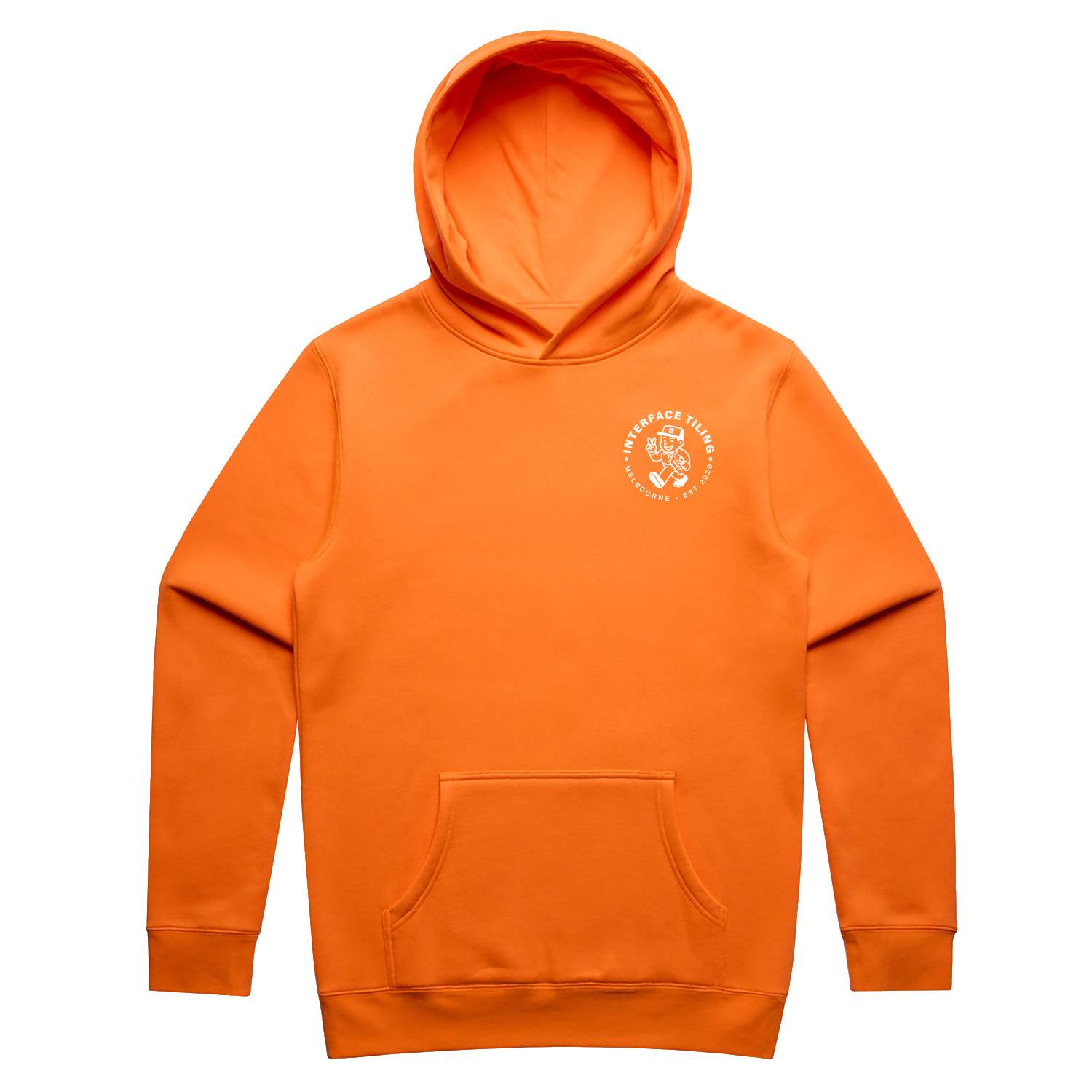 INTERFACE TILING ARCH PRINT ORANGE STENCIL SAFETY HOODIE | INTERFACE TILING