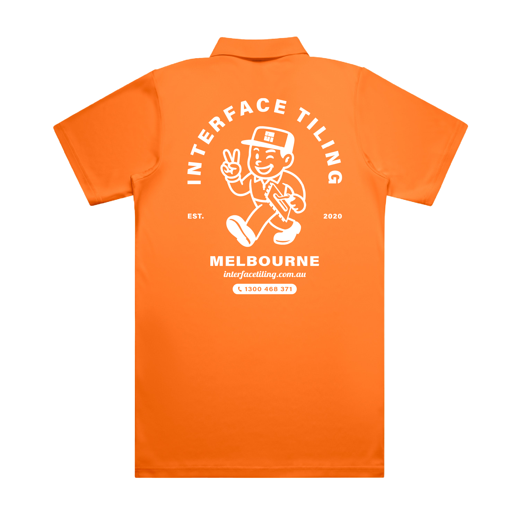 INTERFACE TILING ARCH PRINT ORANGE WORK SAFETY POLO  | INTERFACE TILING