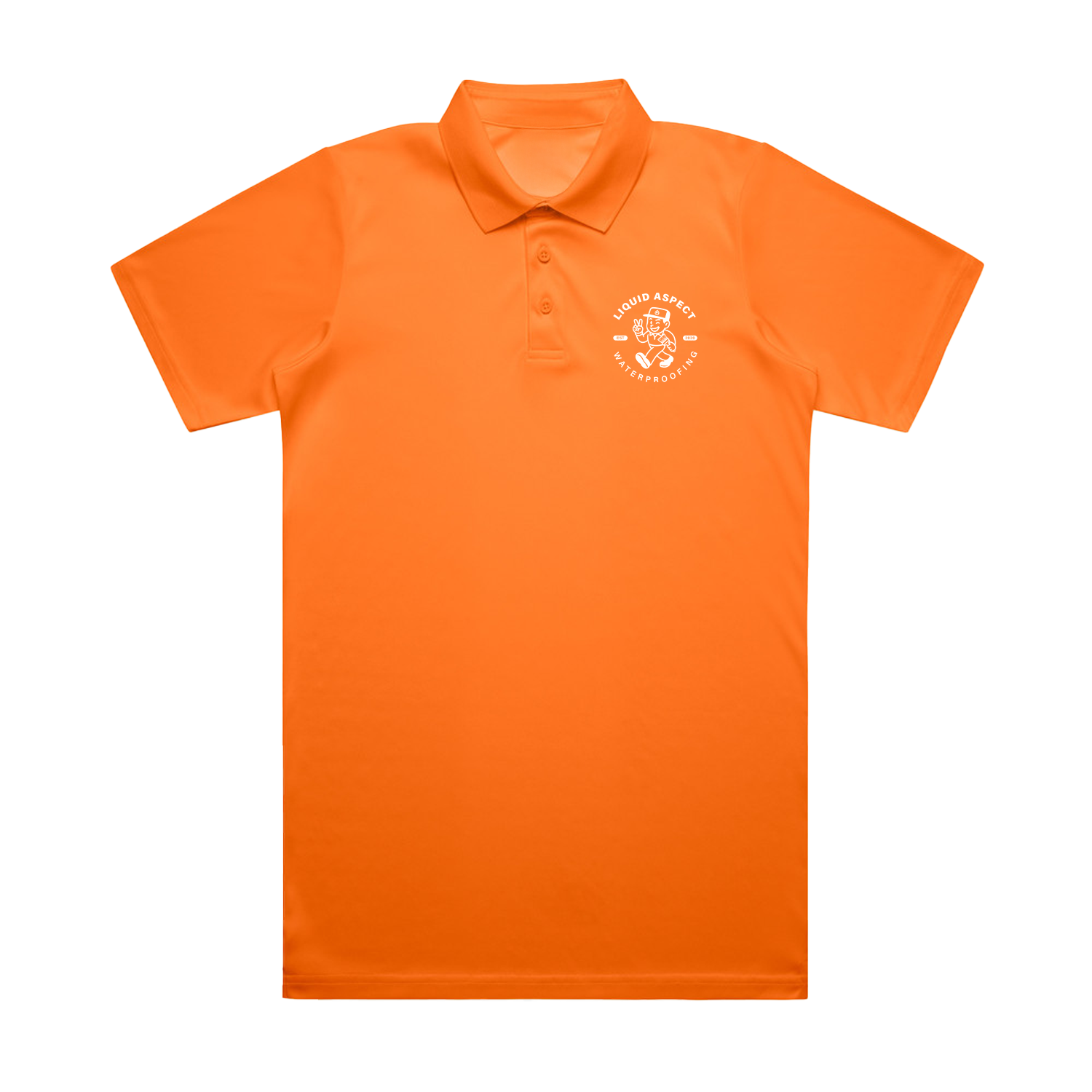 LIQUID ASPECT WATERPROOFING ARCH PRINT ORANGE WORK SAFETY POLO  | LIQUID ASPECT WATERPROOFING