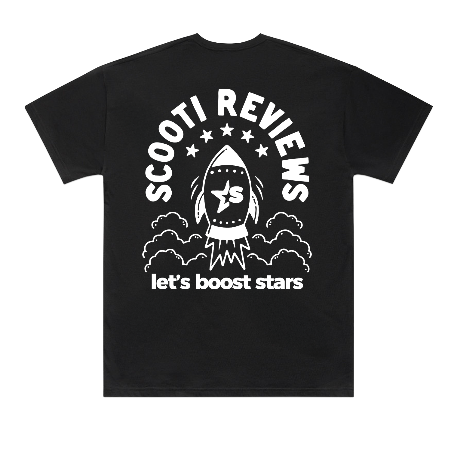 SCOOTI REVIEWS LOGO CLASSIC OVERSIZED BLACK TEE | SCOOTI REVIEWS