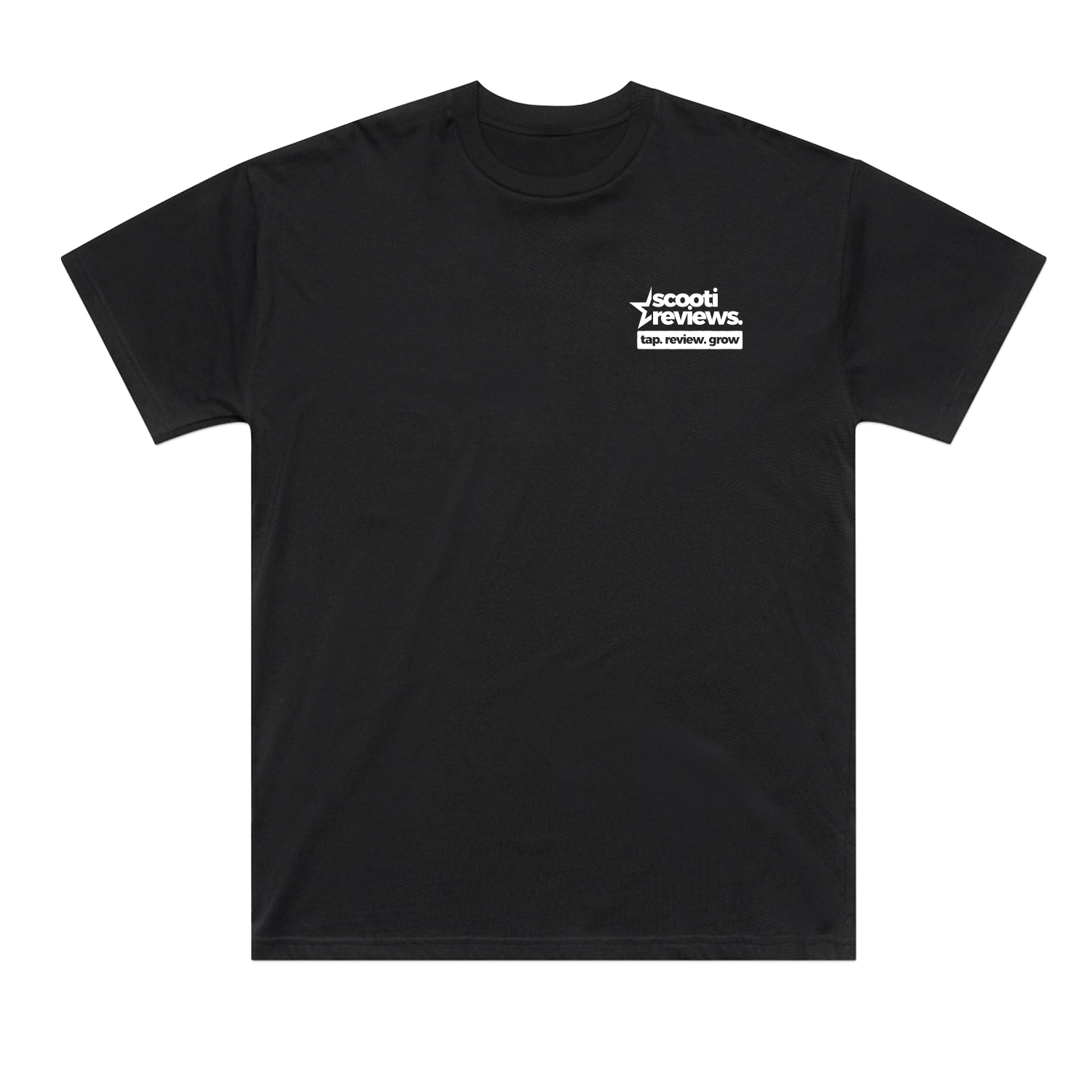 SCOOTI REVIEWS LOGO CLASSIC OVERSIZED BLACK TEE | SCOOTI REVIEWS