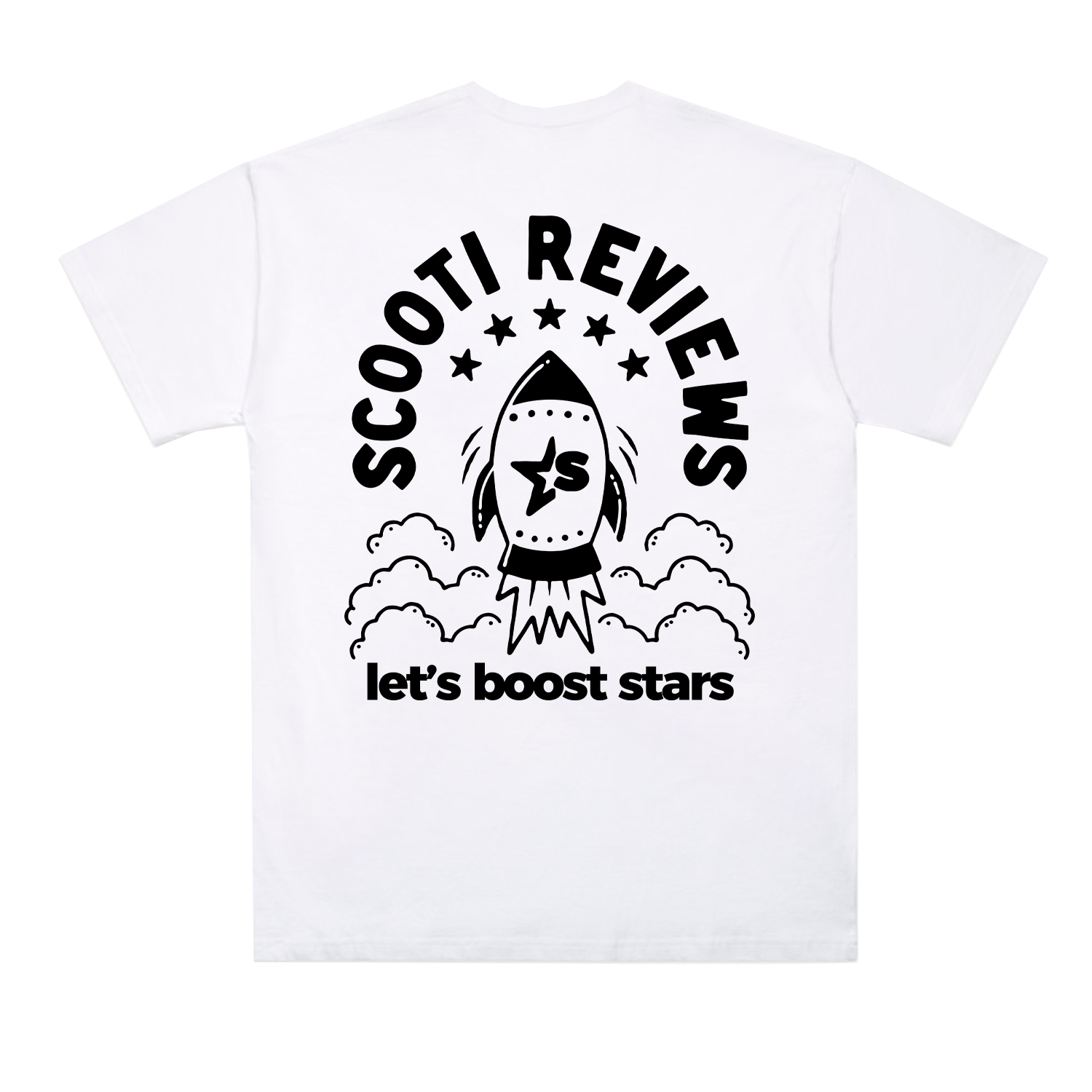 SCOOTI REVIEWS LOGO CLASSIC OVERSIZED WHITE TEE | SCOOTI REVIEWS