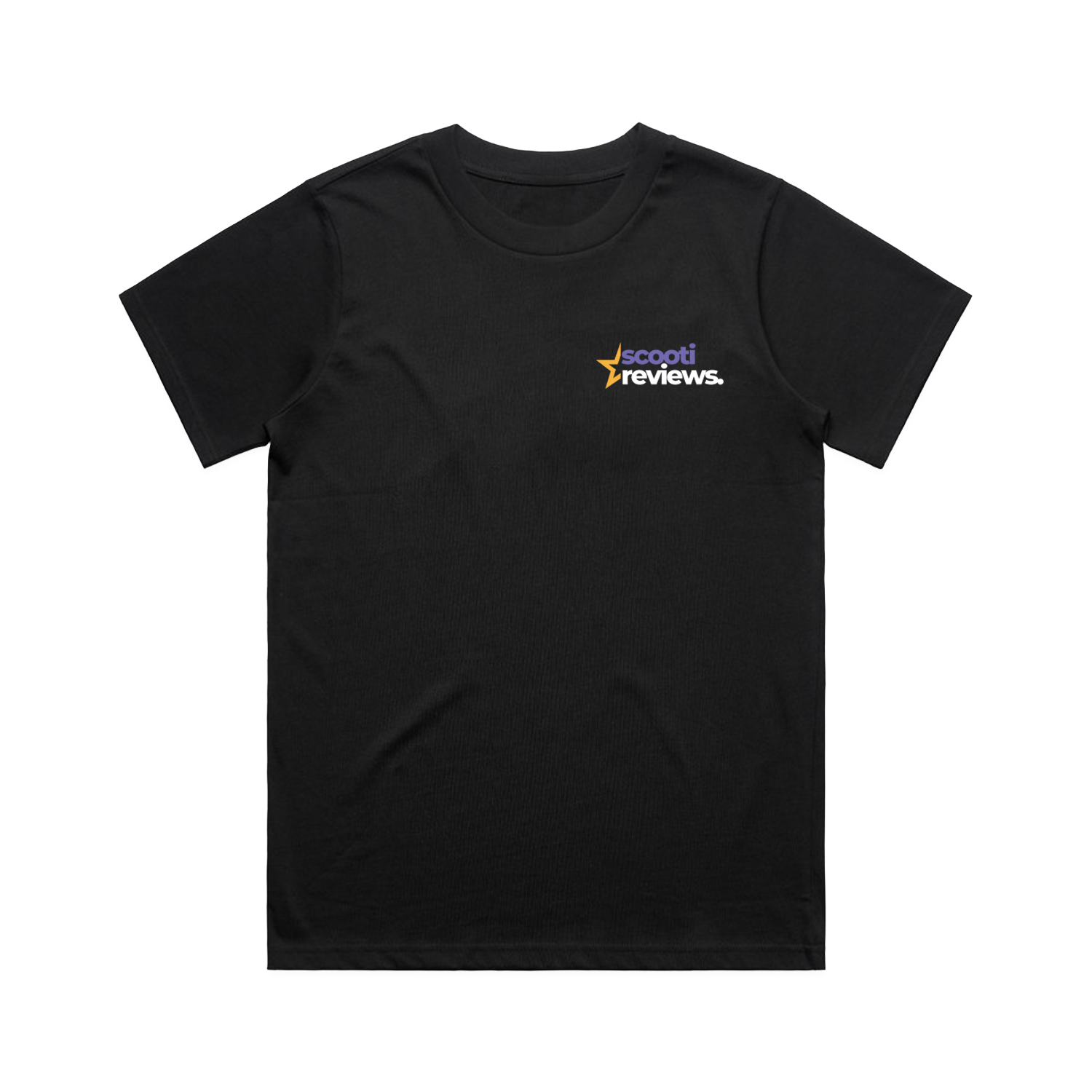 SCOOTI REVIEWS PURPLE ROCKET WO'S CLASSIC BLACK TEE | SCOOTI REVIEWS