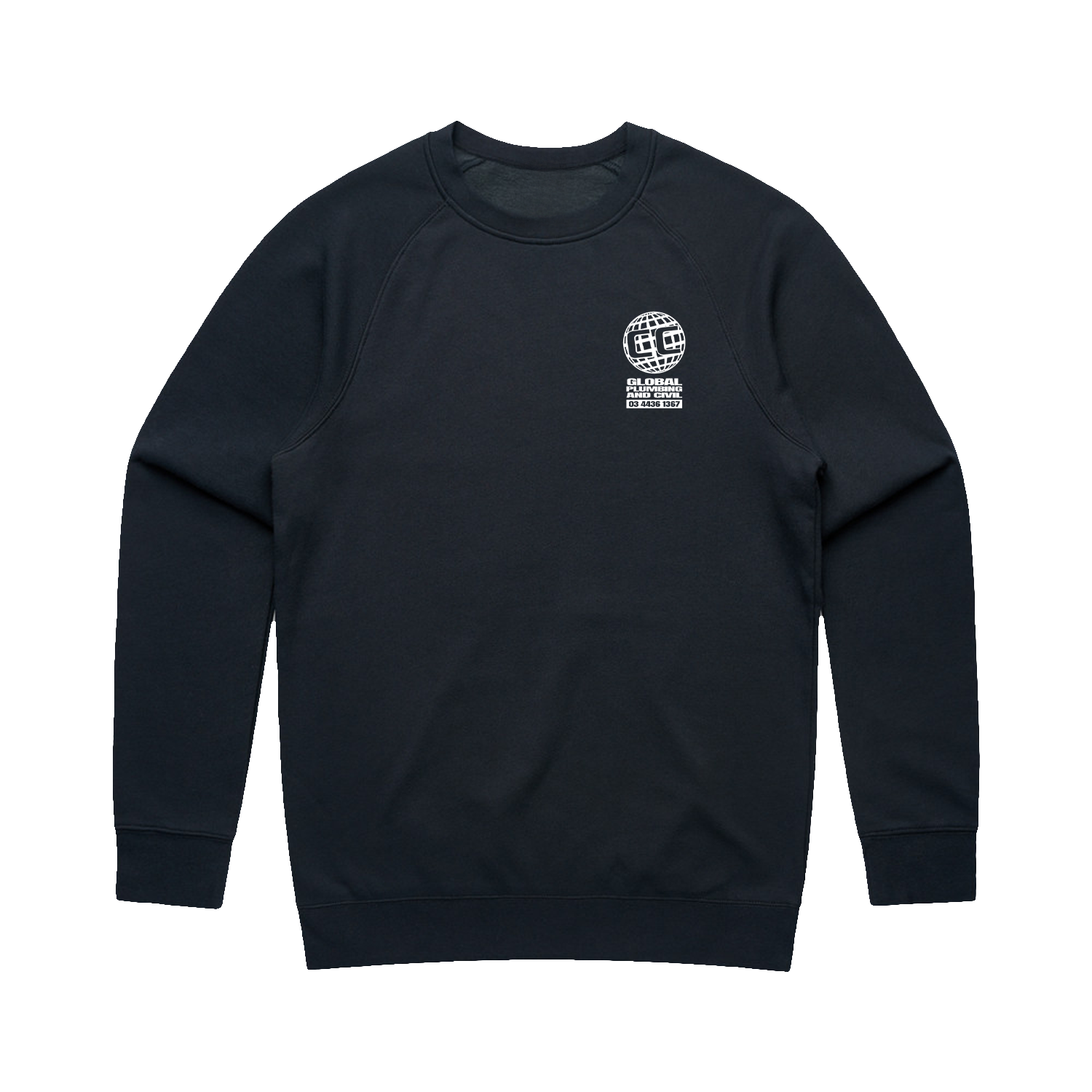 GLOBAL LOGO NAVY CREWNECK | CC GLOBAL PLUMBING