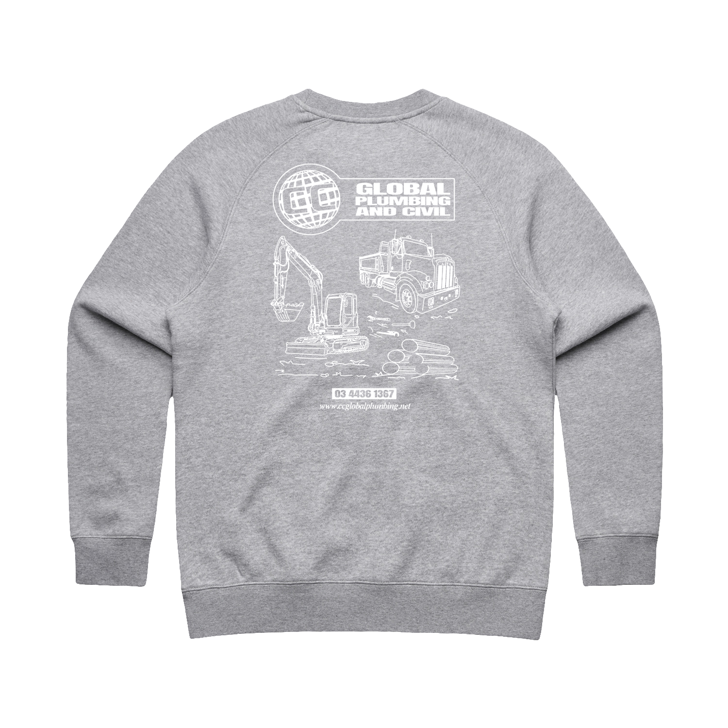 CC GLOBAL PLUMBING LOGO WO'S SUPPLY GREY CREW | CC GLOBAL PLUMBING
