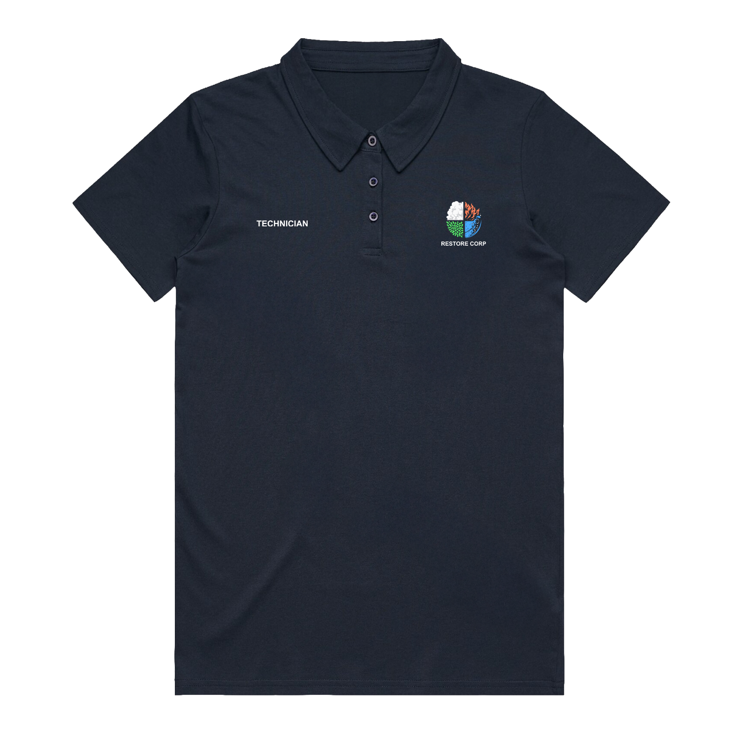 RESTORE CORP TECHNICIAN NAVY WO'S AMY POLO | RESTORE CORP
