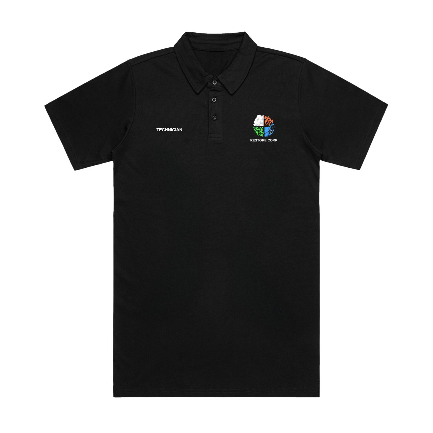 RESTORE CORP TECHNICIAN BLACK CHAD POLO | RESTORE CORP