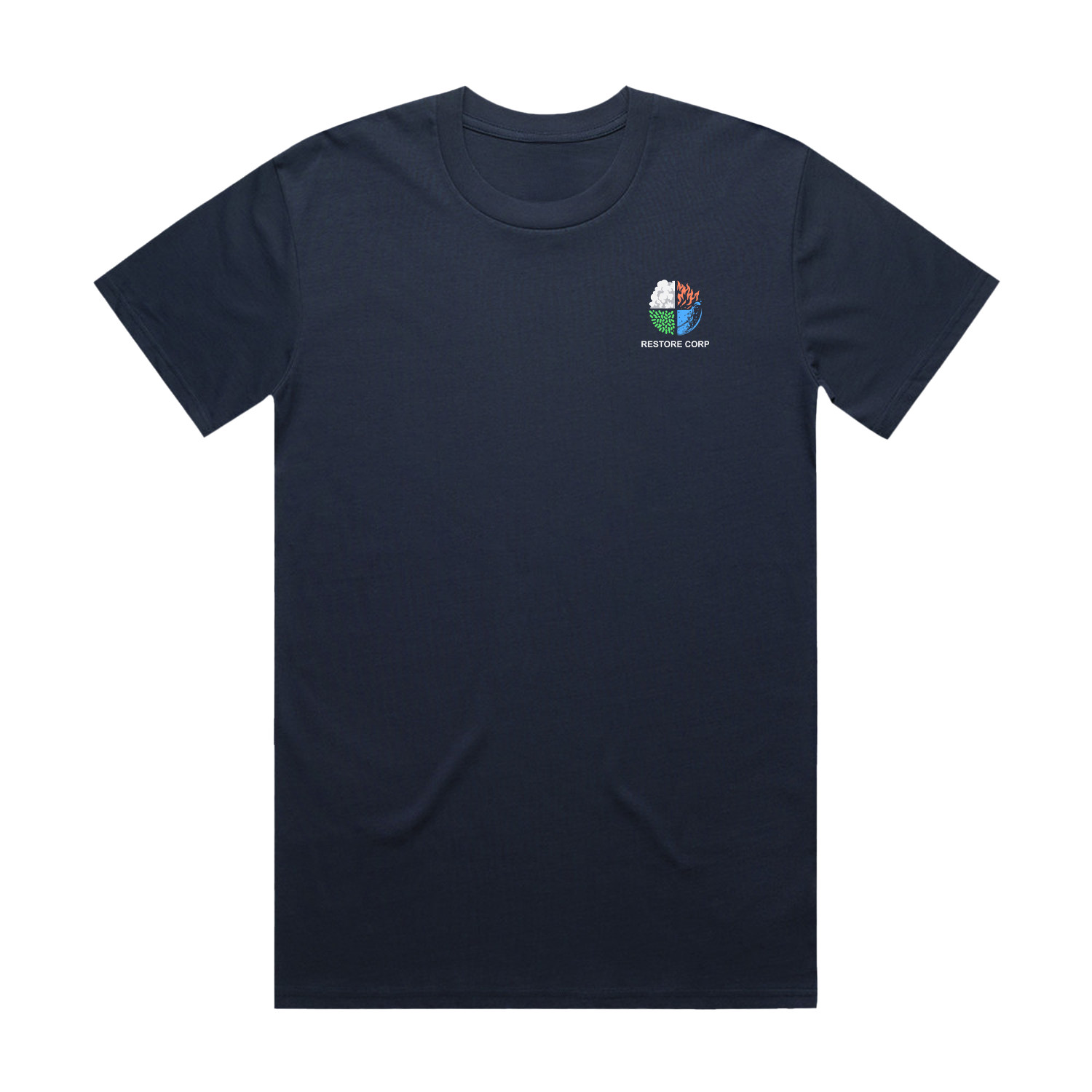 RESTORE CORP LOGO STAPLE BLUE TEE | RESTORE CORP
