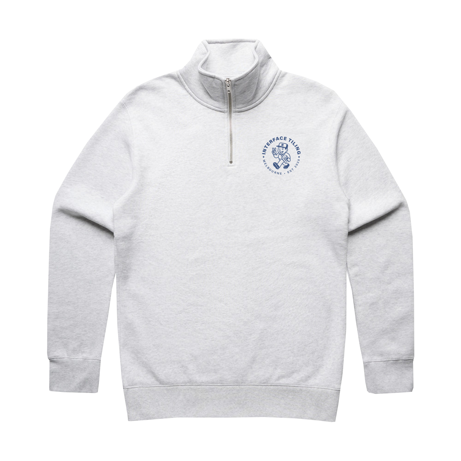 INTERFACE TILING CHARACTER ARCH ZIP WHITE MARLE STENCIL HALF ZIP CREW | INTERFACE TILING