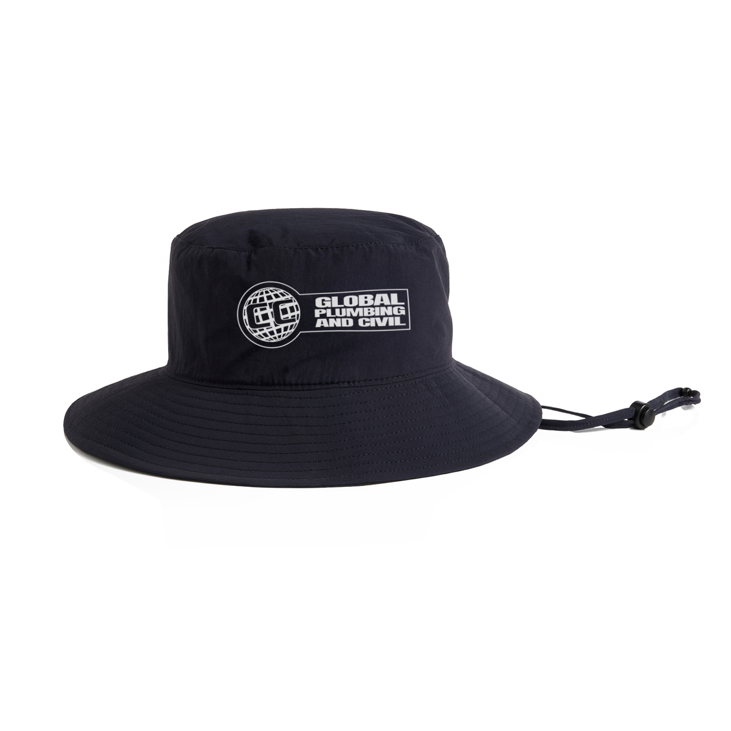 GLOBAL LOGO NYLON WIDE BRIM NAVY HAT | CC GLOBAL PLUMBING