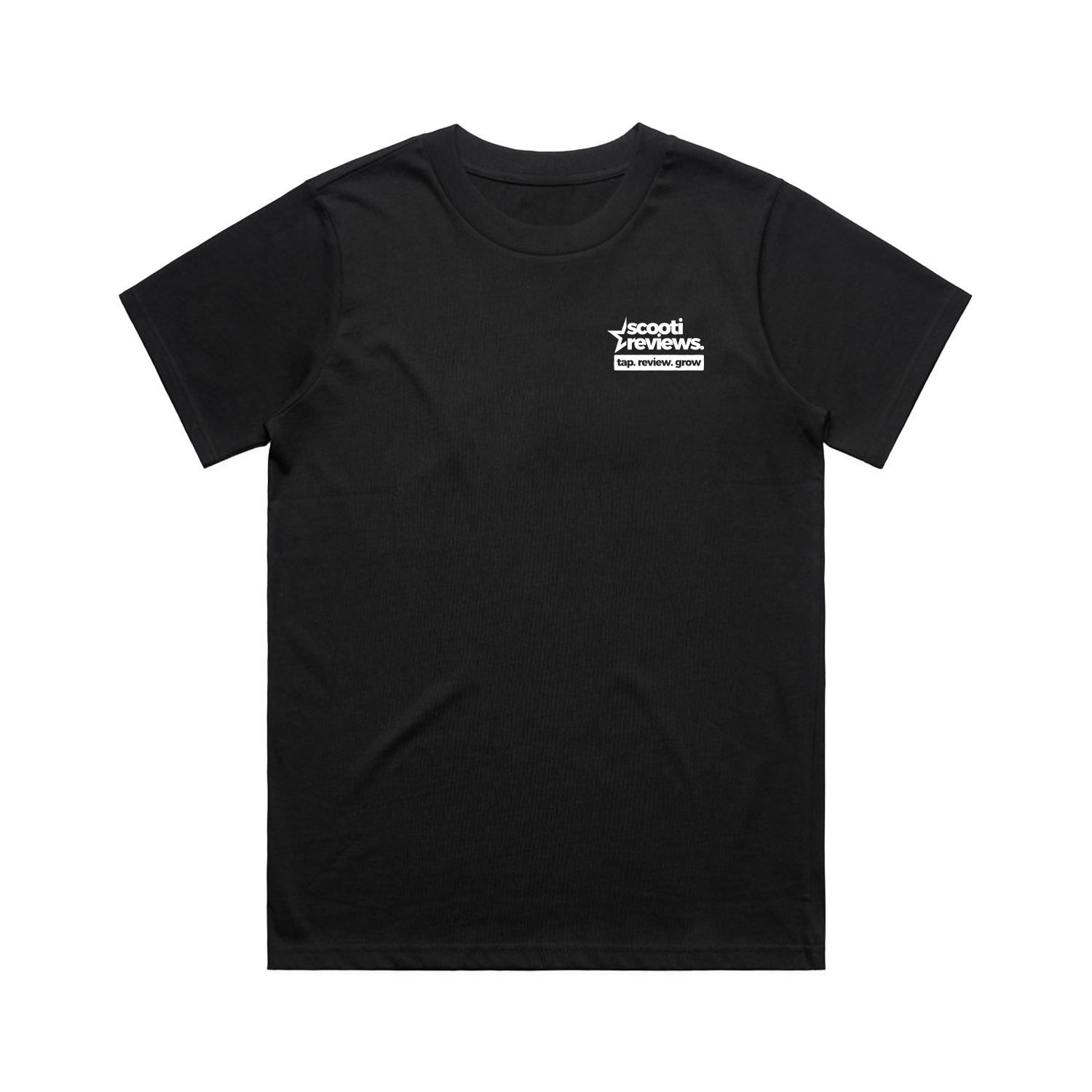 SCOOTI REVIEWS LOGO WO'S CLASSIC BLACK TEE | SCOOTI REVIEWS