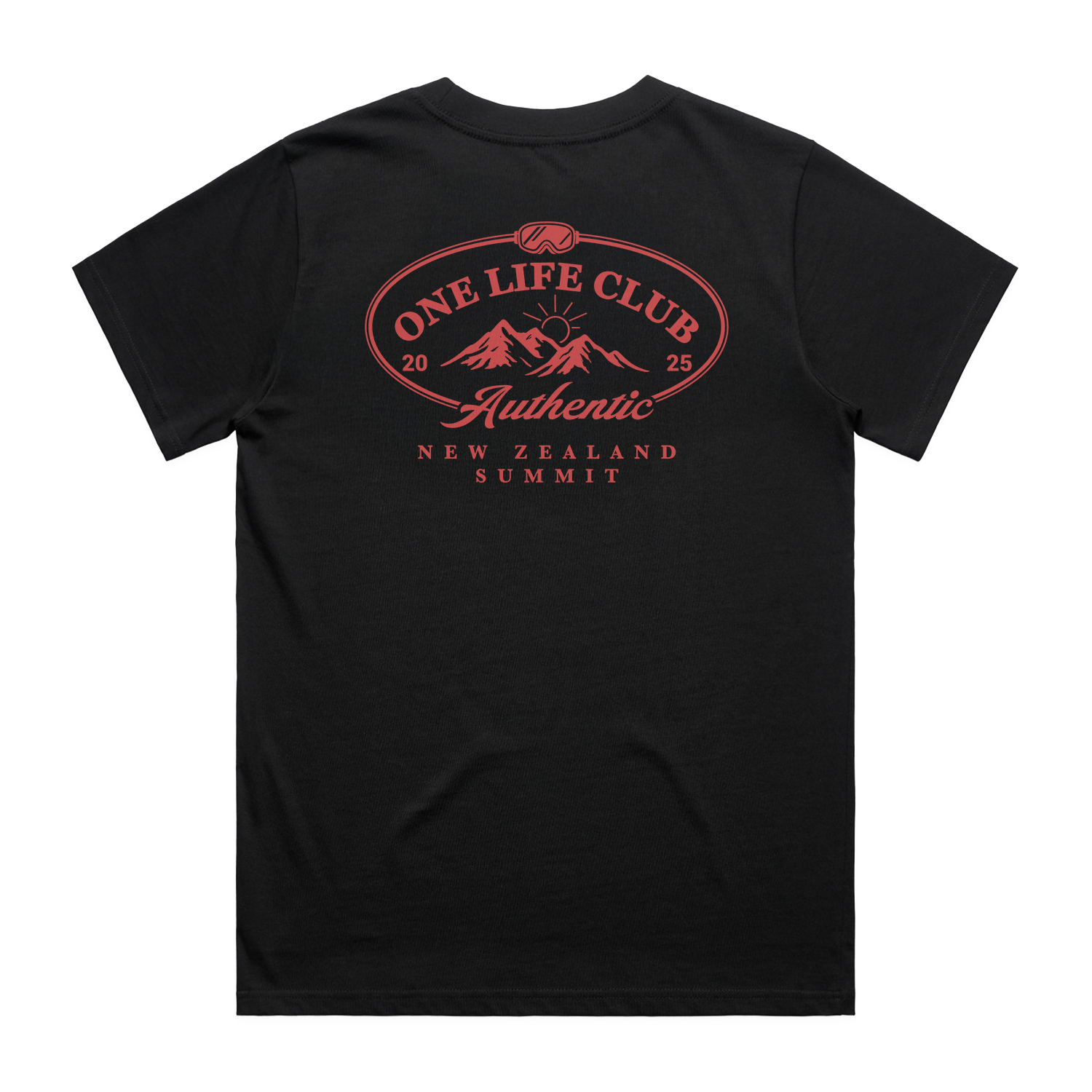 ONE LIFE CLUB NEW ZEALAND SUMMIT 2025 WO'S MAPLE BLACK TEE | ONE LIFE CLUB