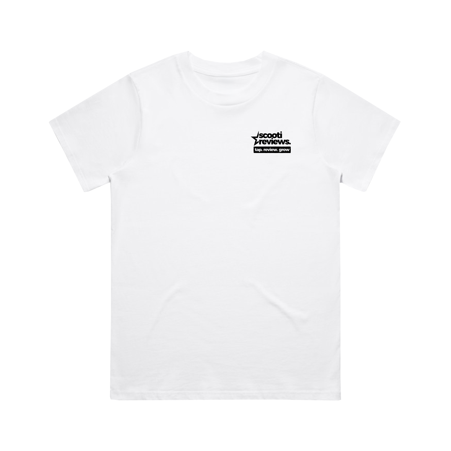 SCOOTI REVIEWS LOGO WO'S CLASSIC WHITE TEE | SCOOTI REVIEWS