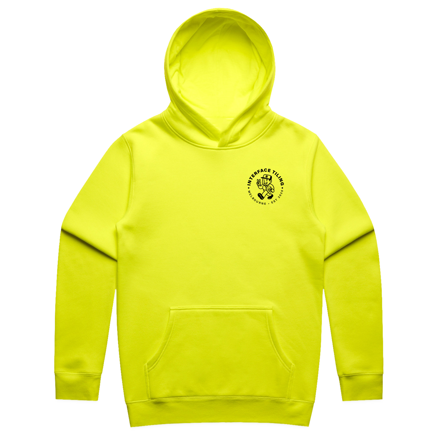 INTERFACE TILING ARCH PRINT YELLOW STENCIL SAFETY HOODIE | INTERFACE TILING
