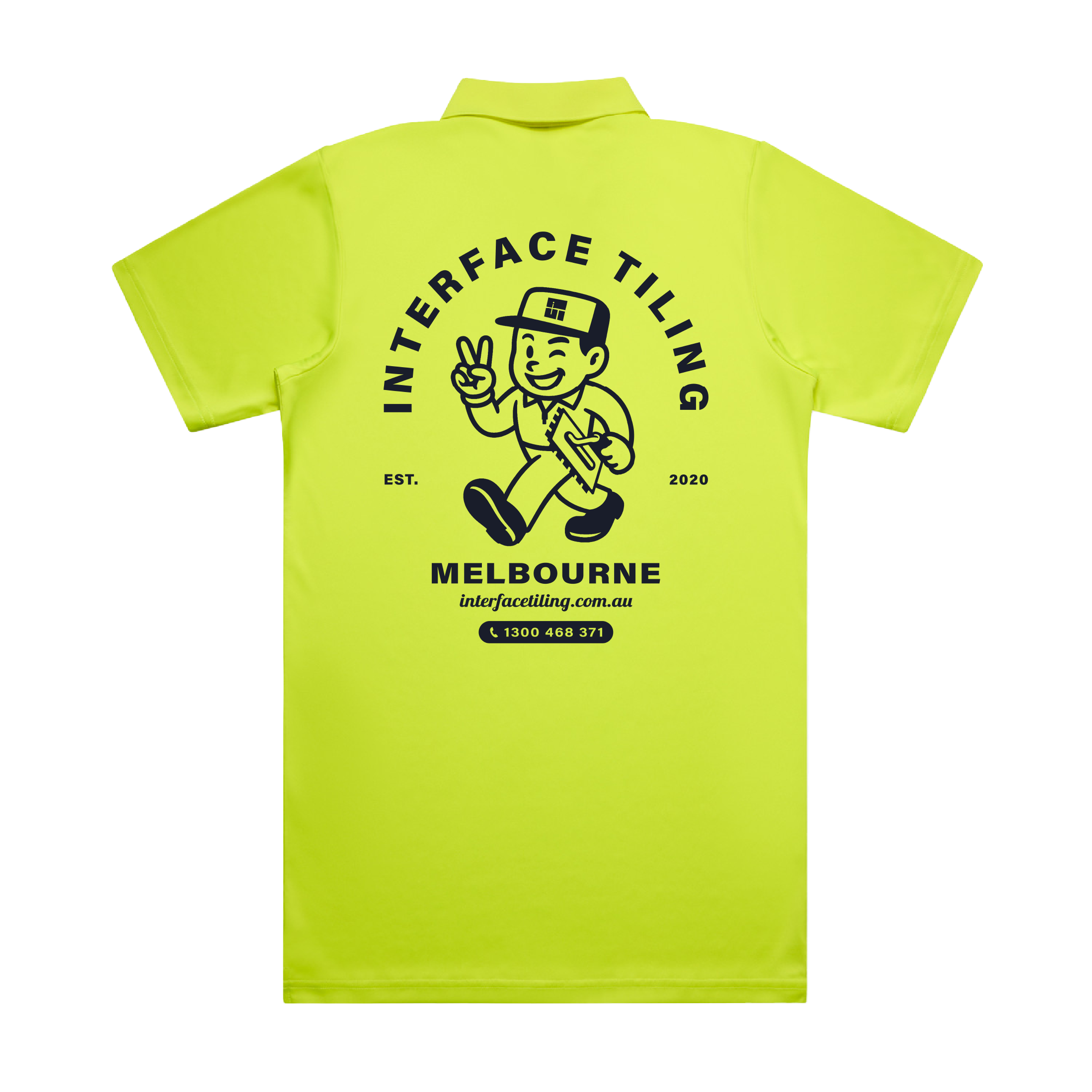 INTERFACE TILING ARCH PRINT YELLOW WORK SAFETY POLO  | INTERFACE TILING