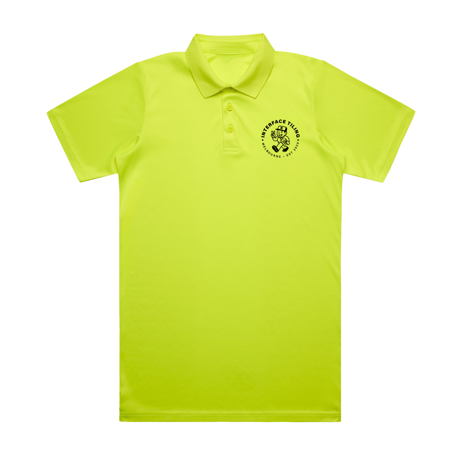 INTERFACE TILING ARCH PRINT YELLOW WORK SAFETY POLO  | INTERFACE TILING