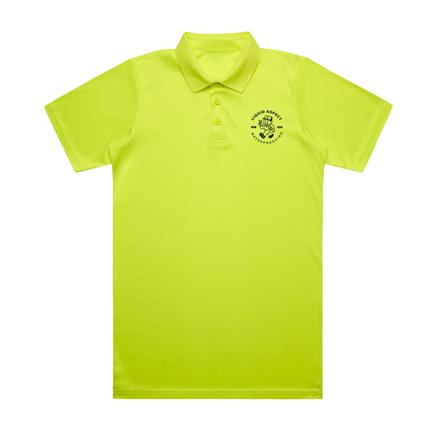 LIQUID ASPECT WATERPROOFING ARCH PRINT YELLOW WORK SAFETY POLO  | LIQUID ASPECT WATERPROOFING